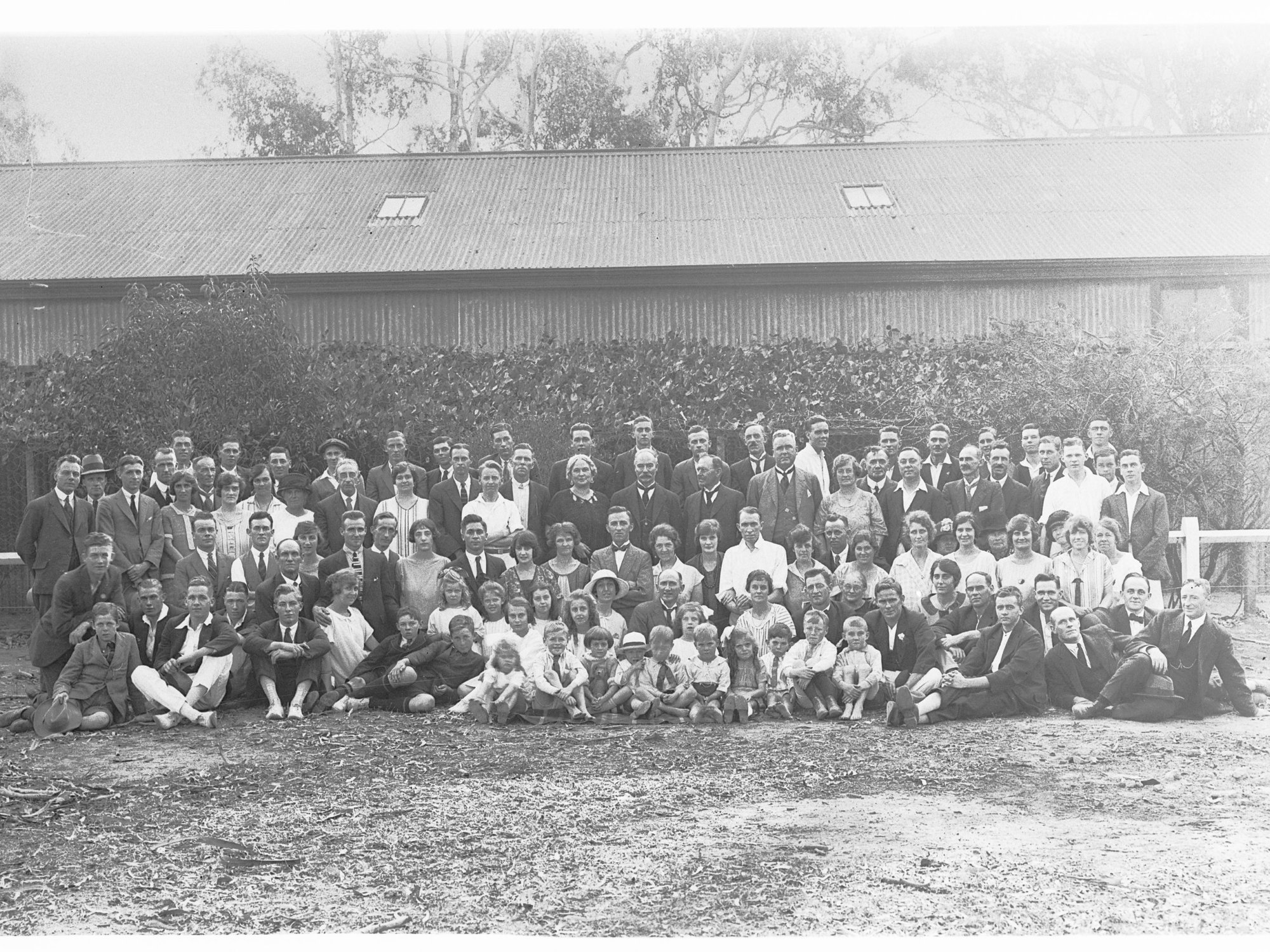 Group photograph of children and adults