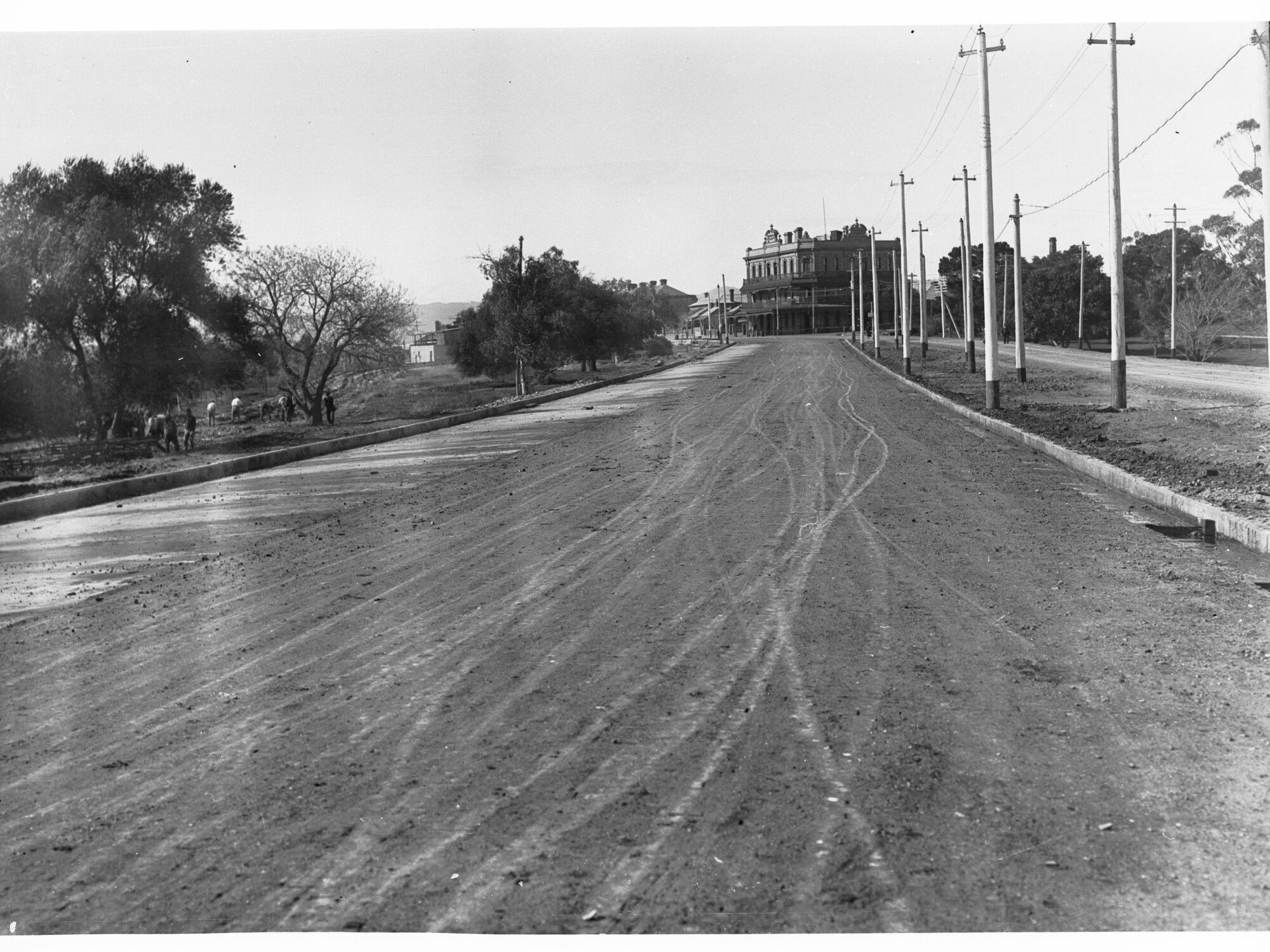Port Road With Newmarket Hotel at the End of the Road