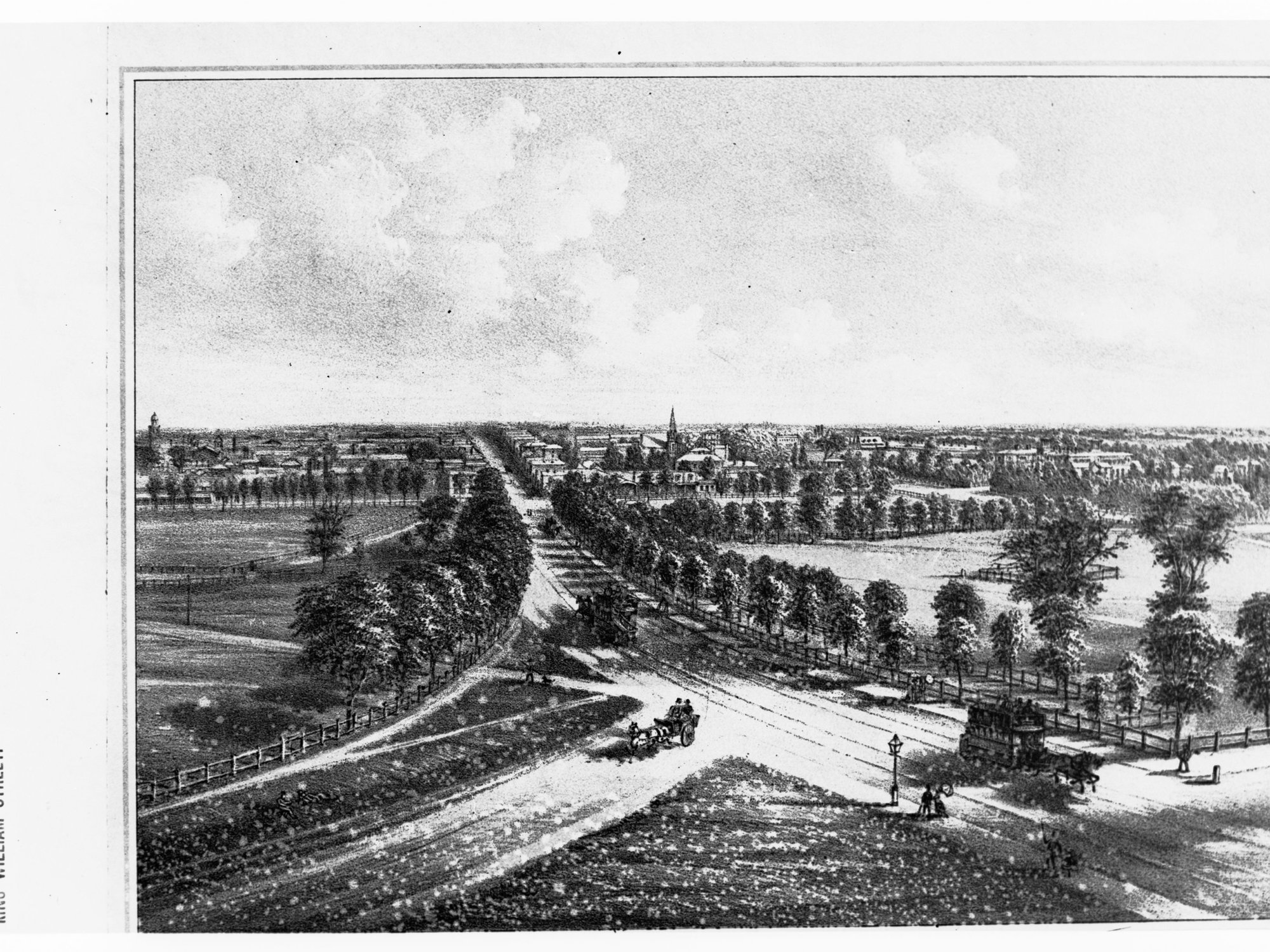 Sketch Rundle Road and Rundle Street as seen from Kent Town Brewery