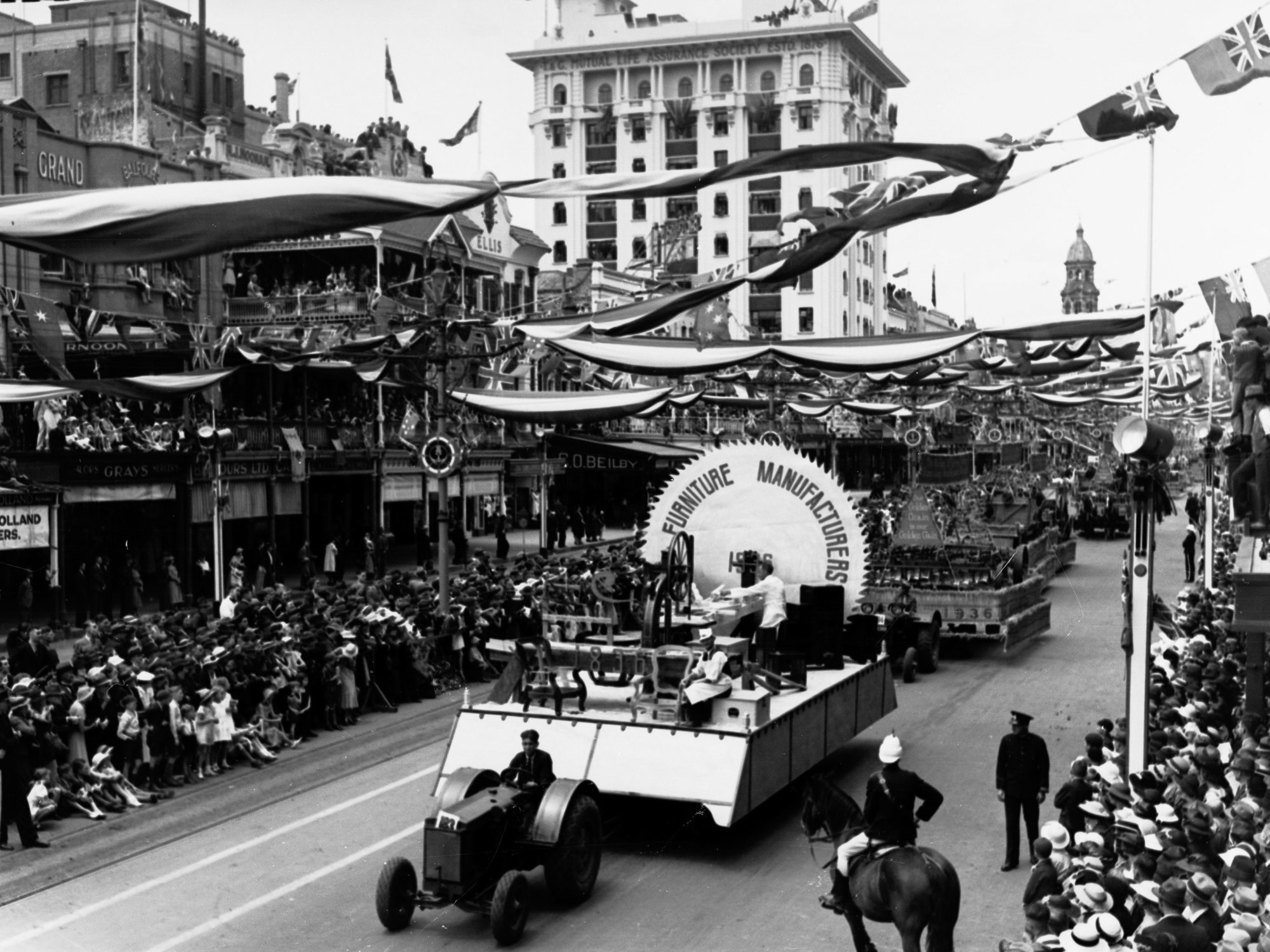 Pageant of progress King William Street for state centenary, furniture manufacturers float