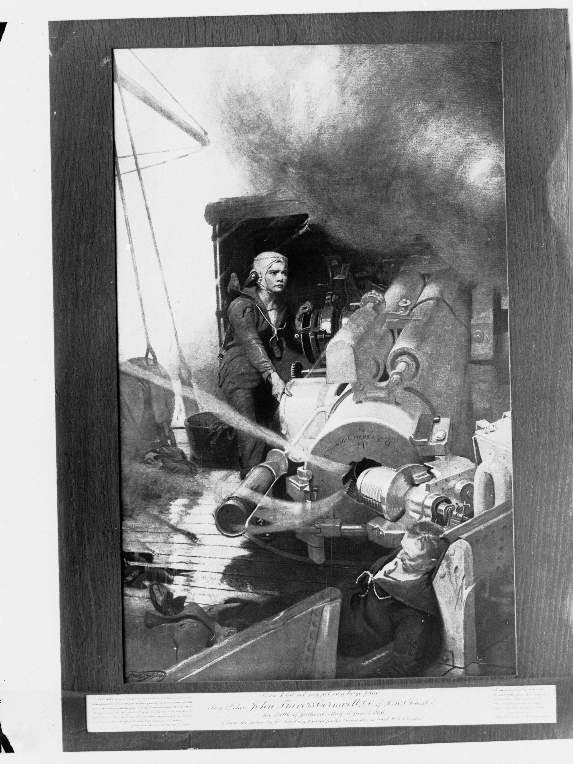 Battle of Jutland - Painting of John Travers Cornwell at the Battle of Jutland
