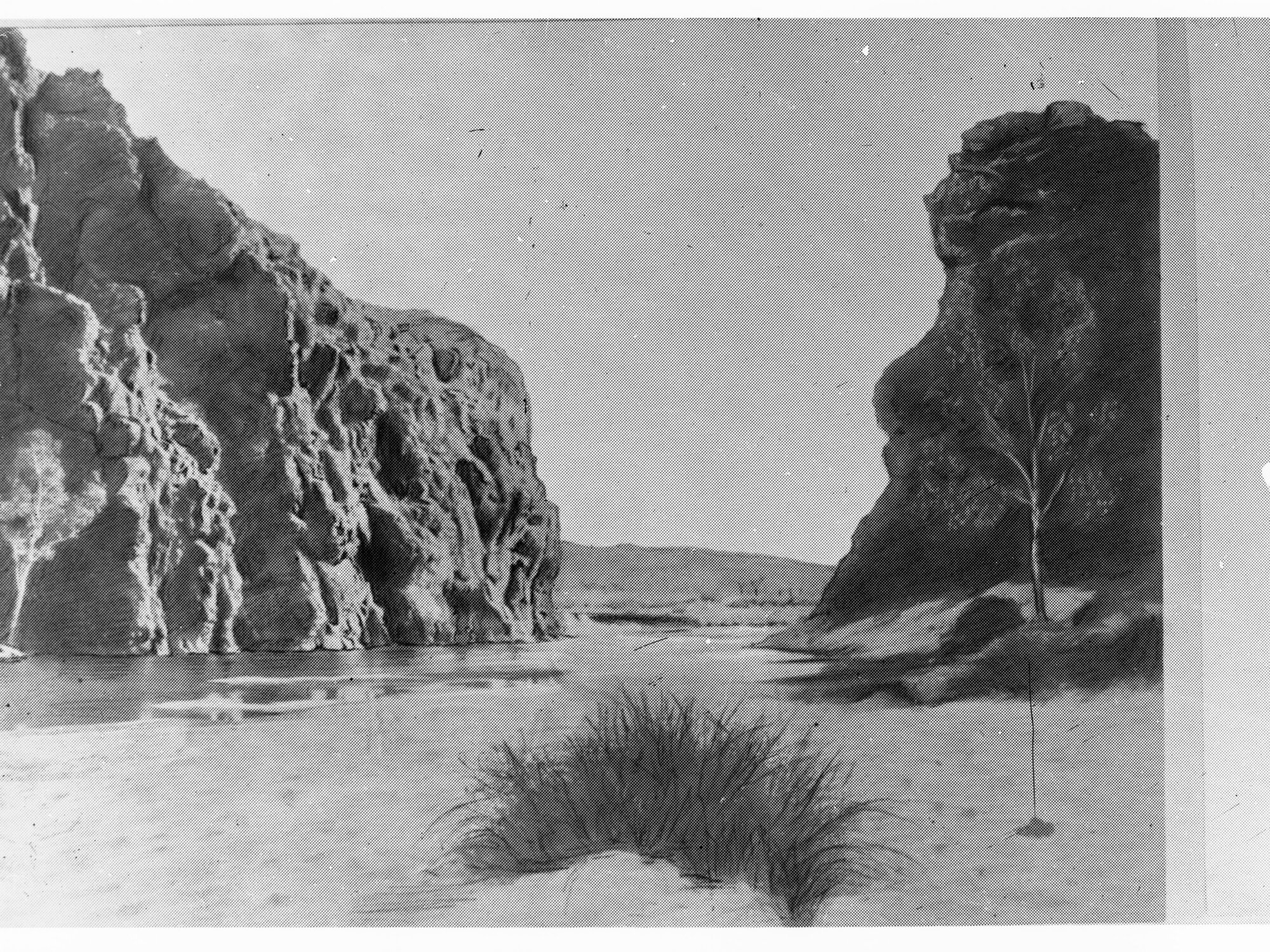 Lagoon and rocky cliffs