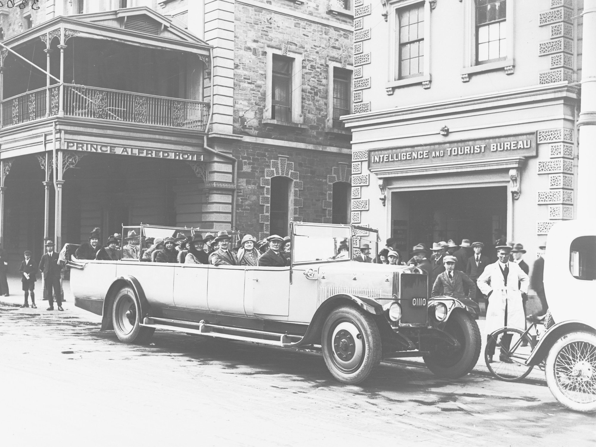 State Tourist Bureau Showing 1918 Dennis Charabanc in King William Street, Adelaide