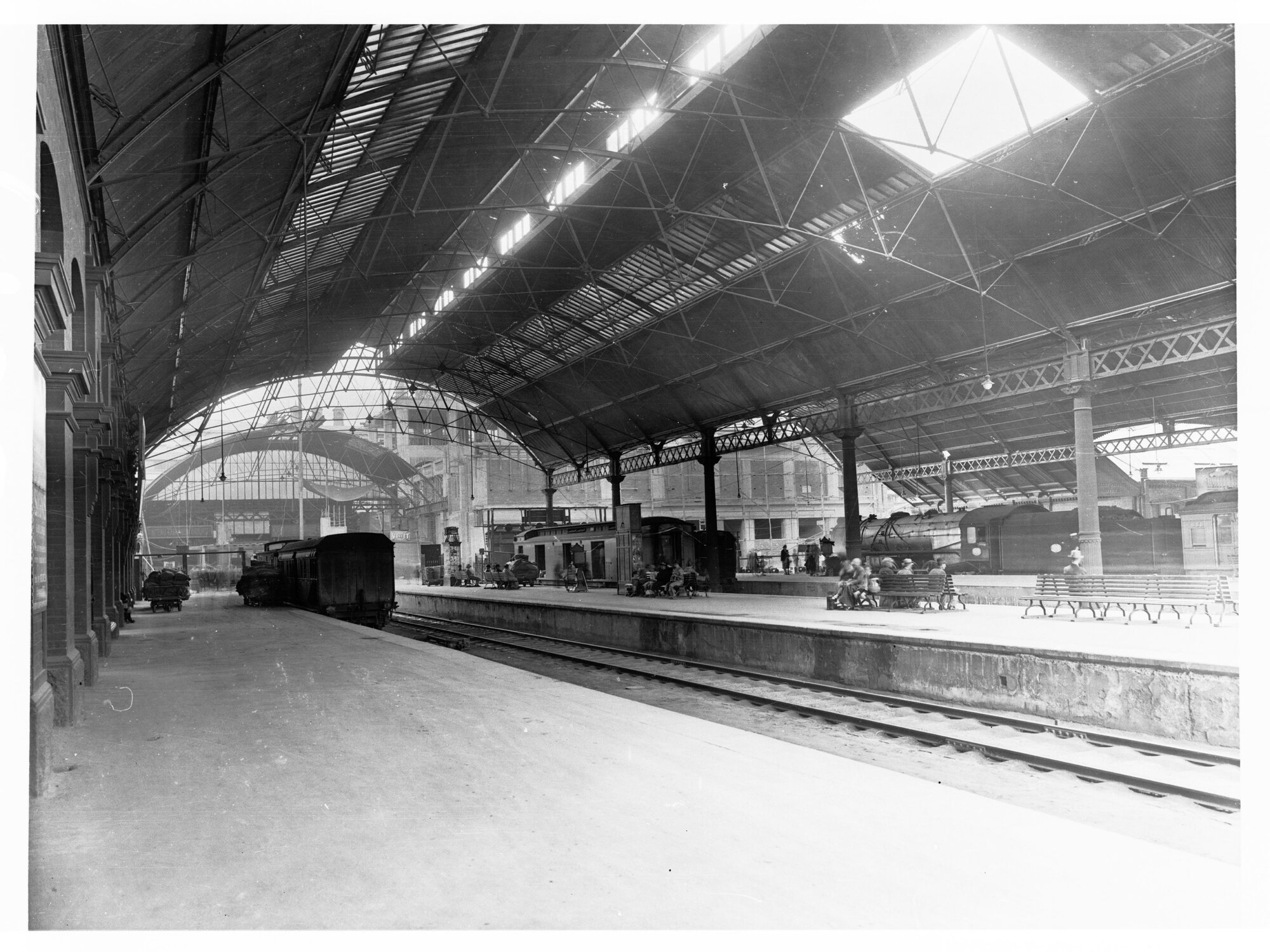 Adelaide Railway Station During Construction Showing Old Platforms