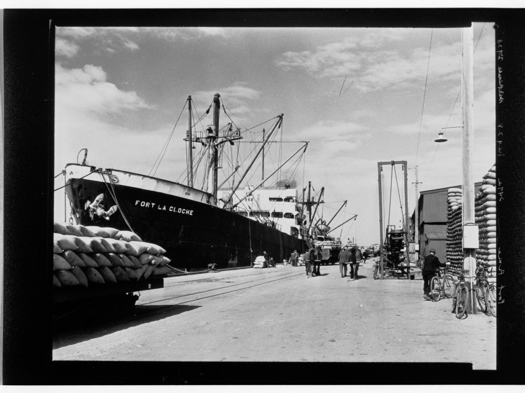 Port Pirie - ship called "Fort La Cloche" alongside dock