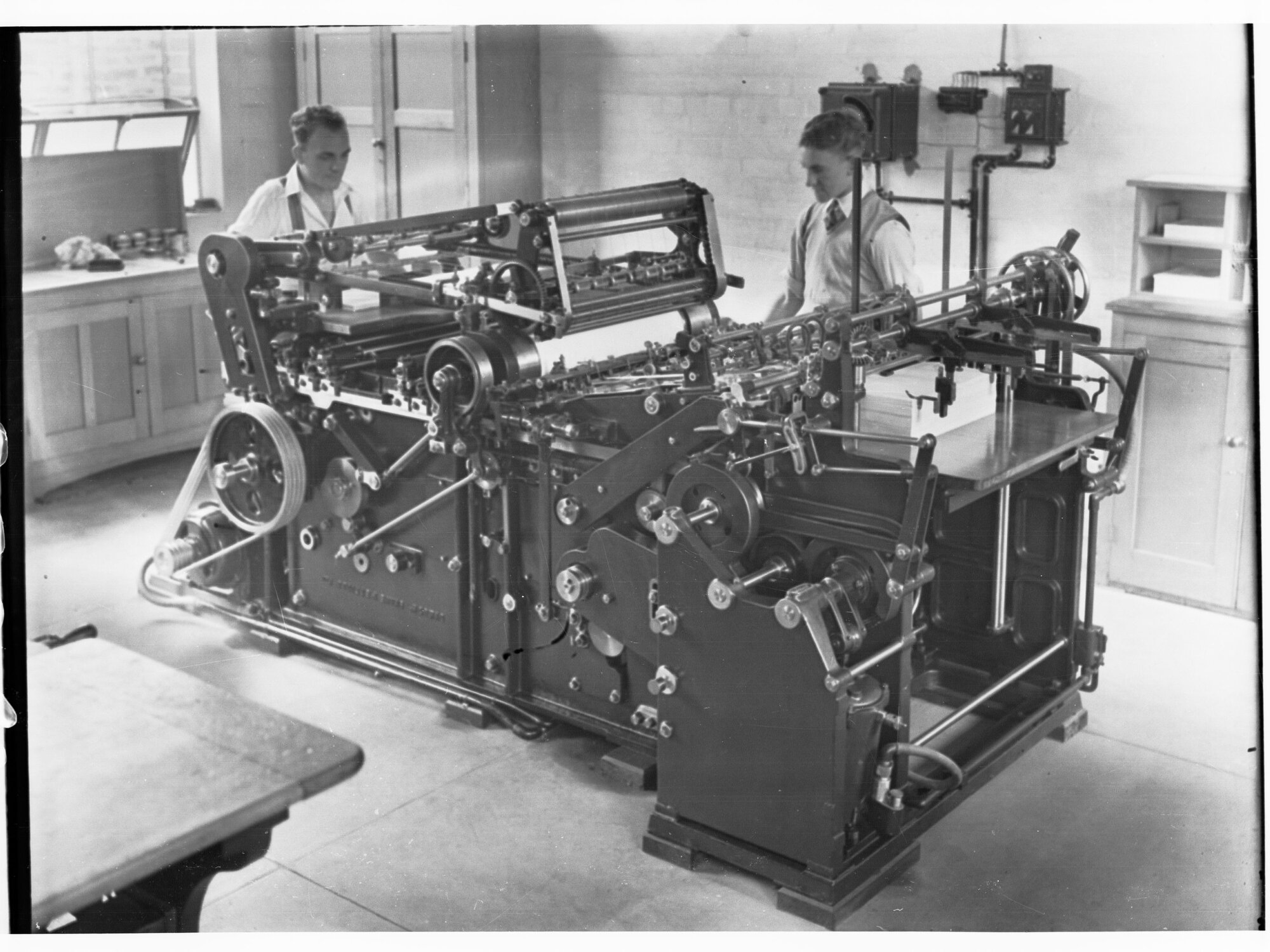 Printing machine at the Trades School