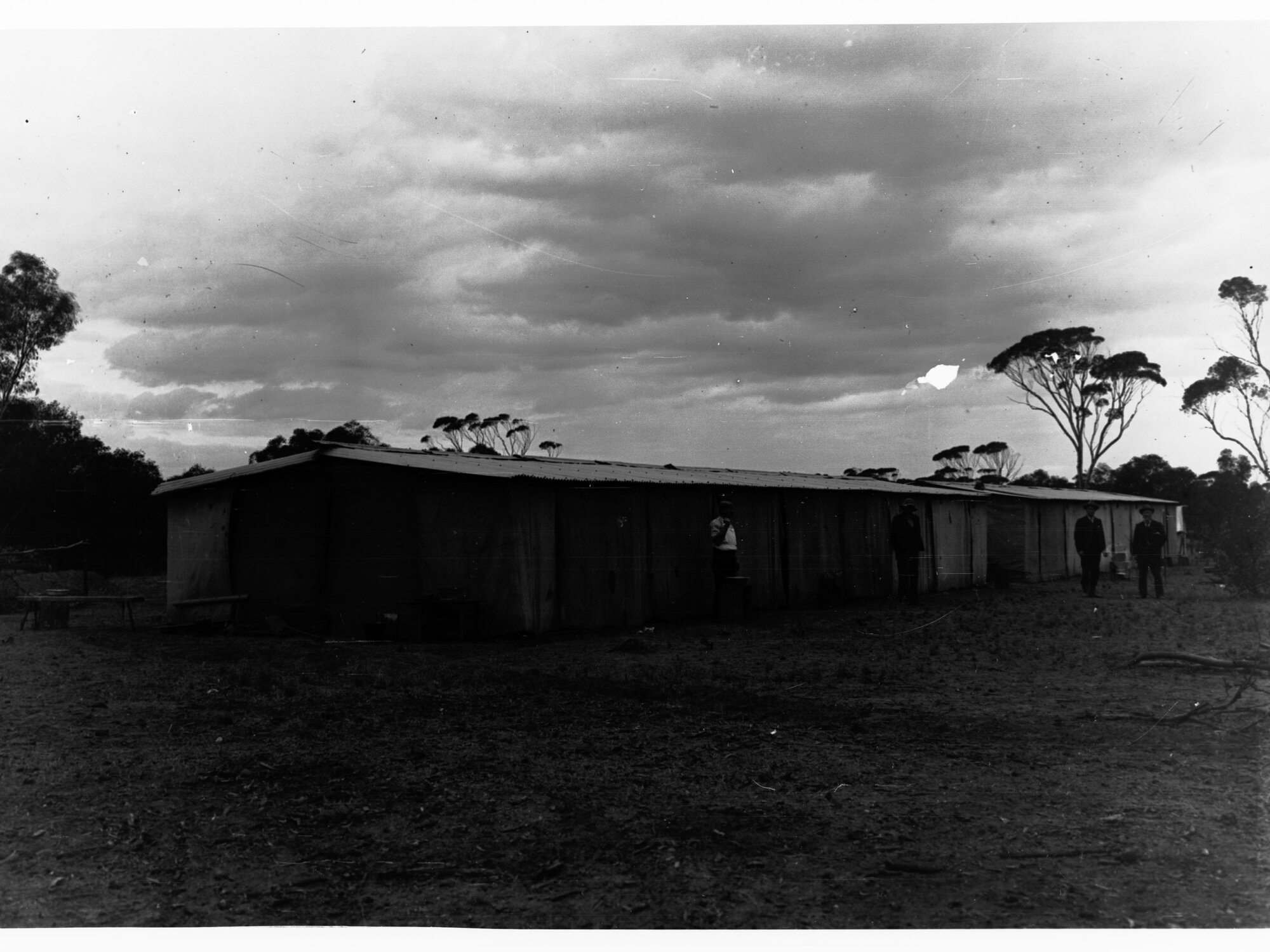 Bundaleer Men in Front of Tin Shed