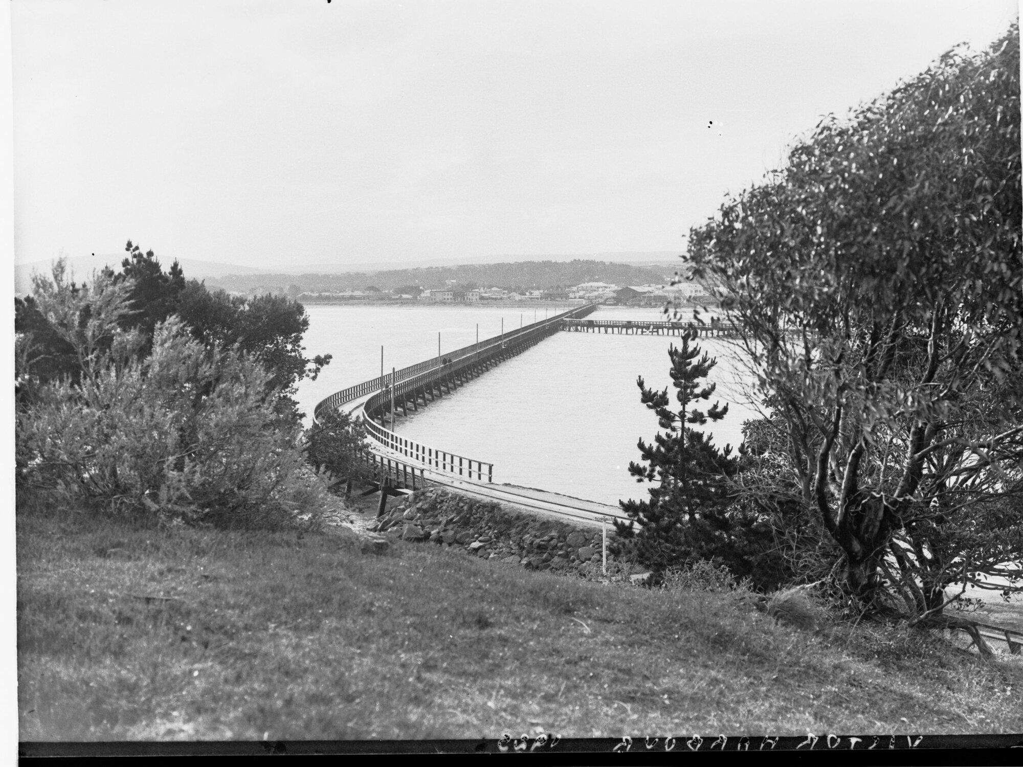 Victor Harbor From Granite Island Showing Causeway