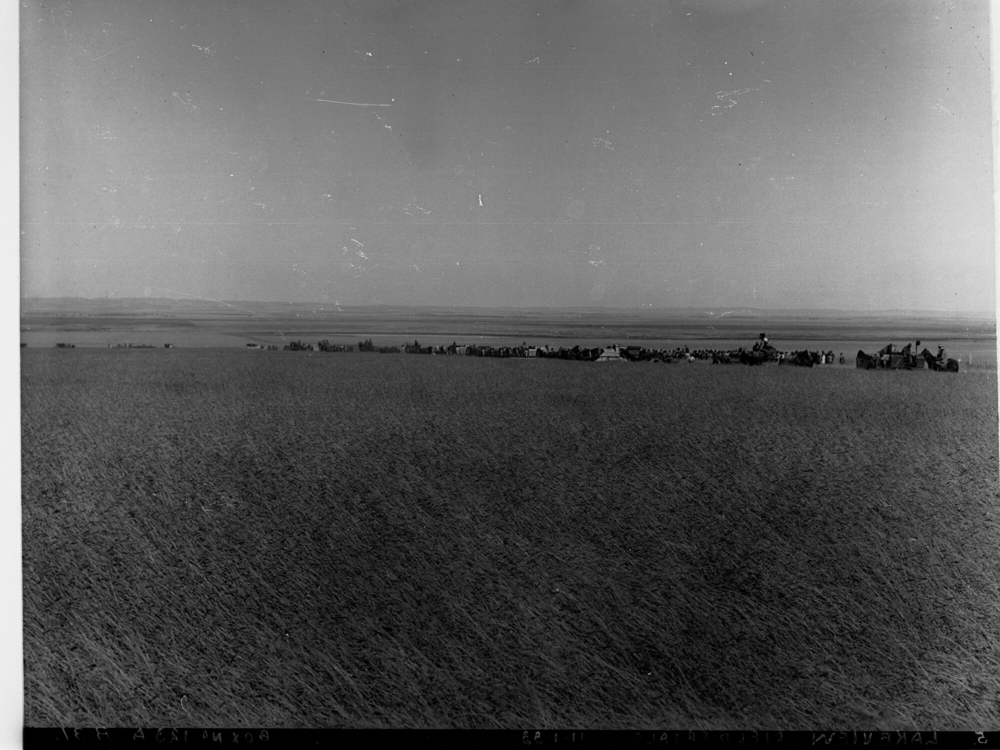 Lake View Field Trials  Harvesters in the distance