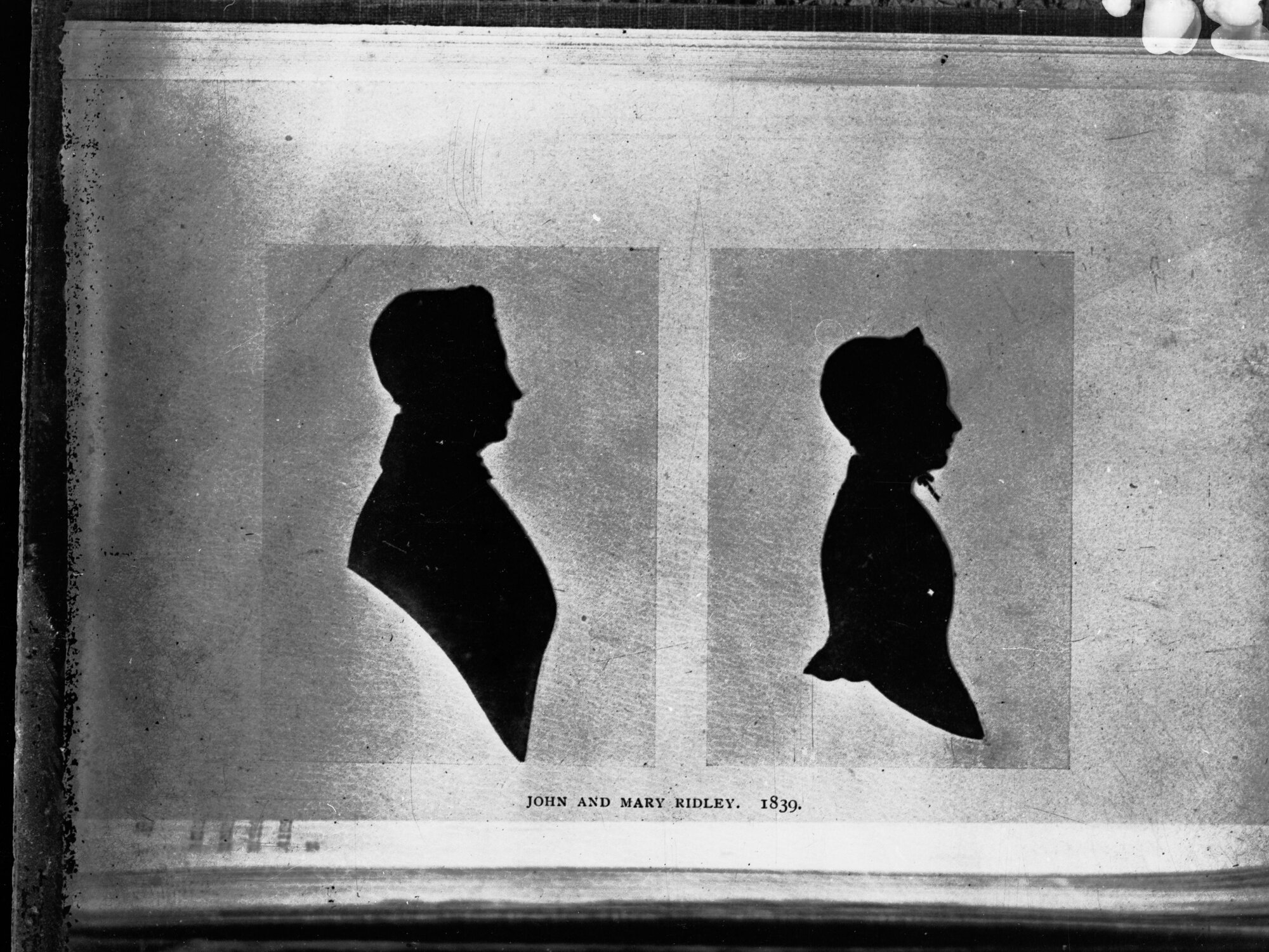 Portrait of John and Mary Ridley - silhouette portraits