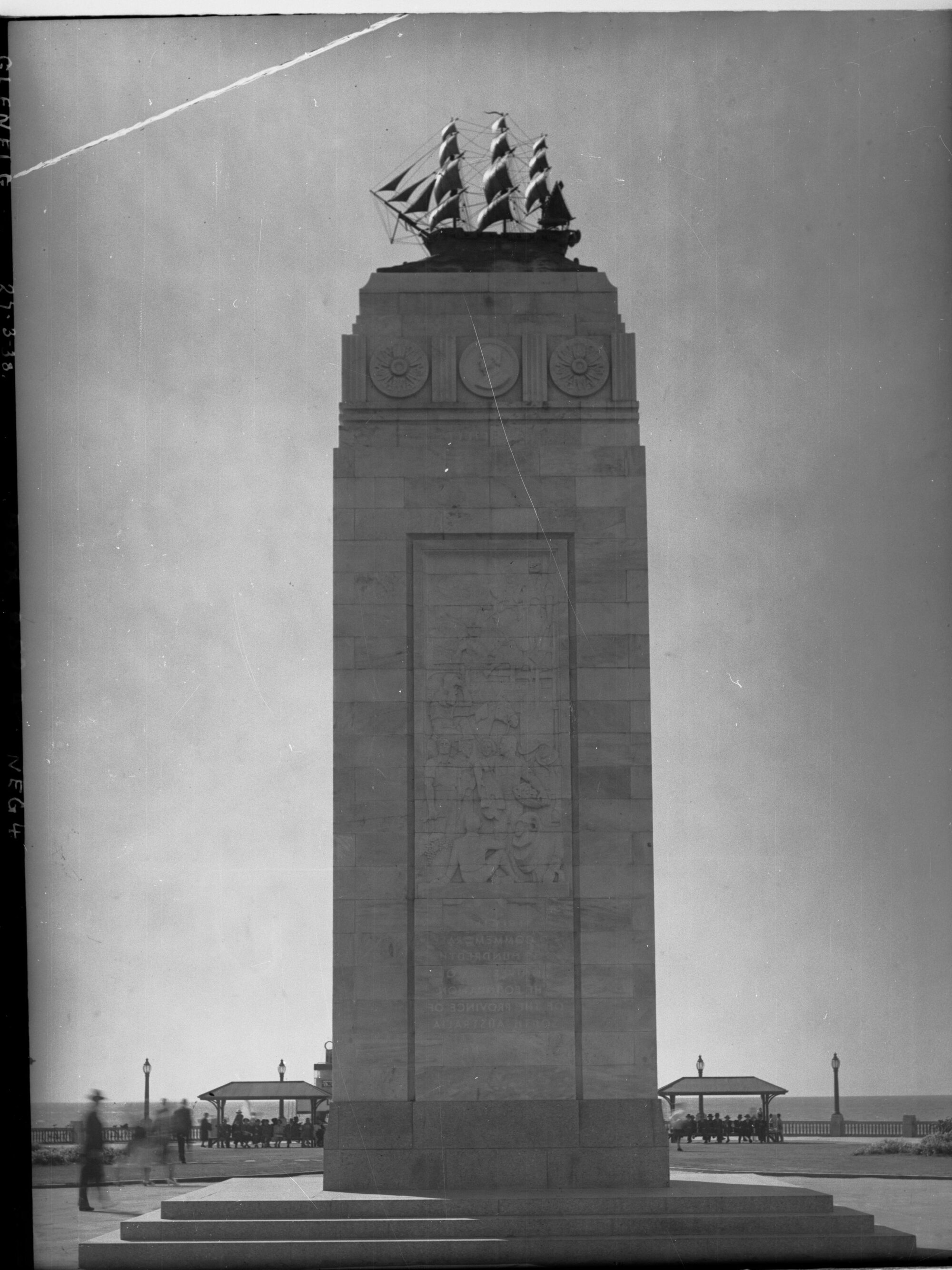 Glenelg Showing Buffalo Monument - To commemorate the arrival of the Buffalo in 1836