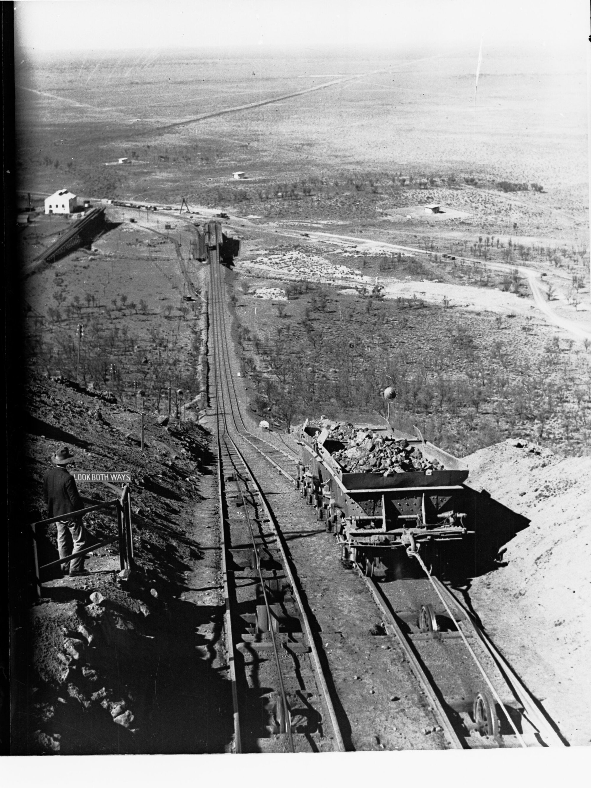 Iron Knob - showing track with carriage full of rocks