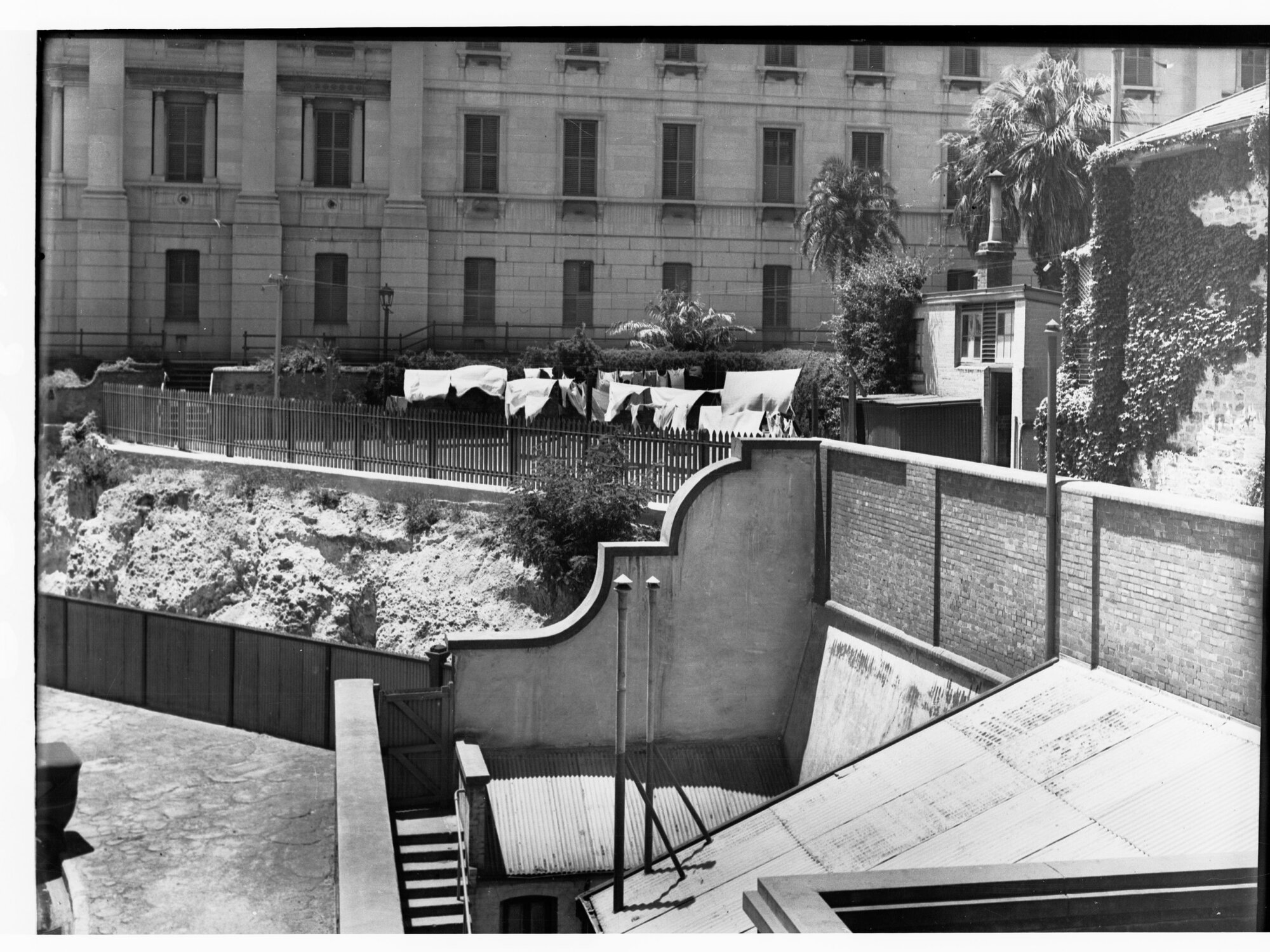 Rear of Old Legislative Council Building, showing garden