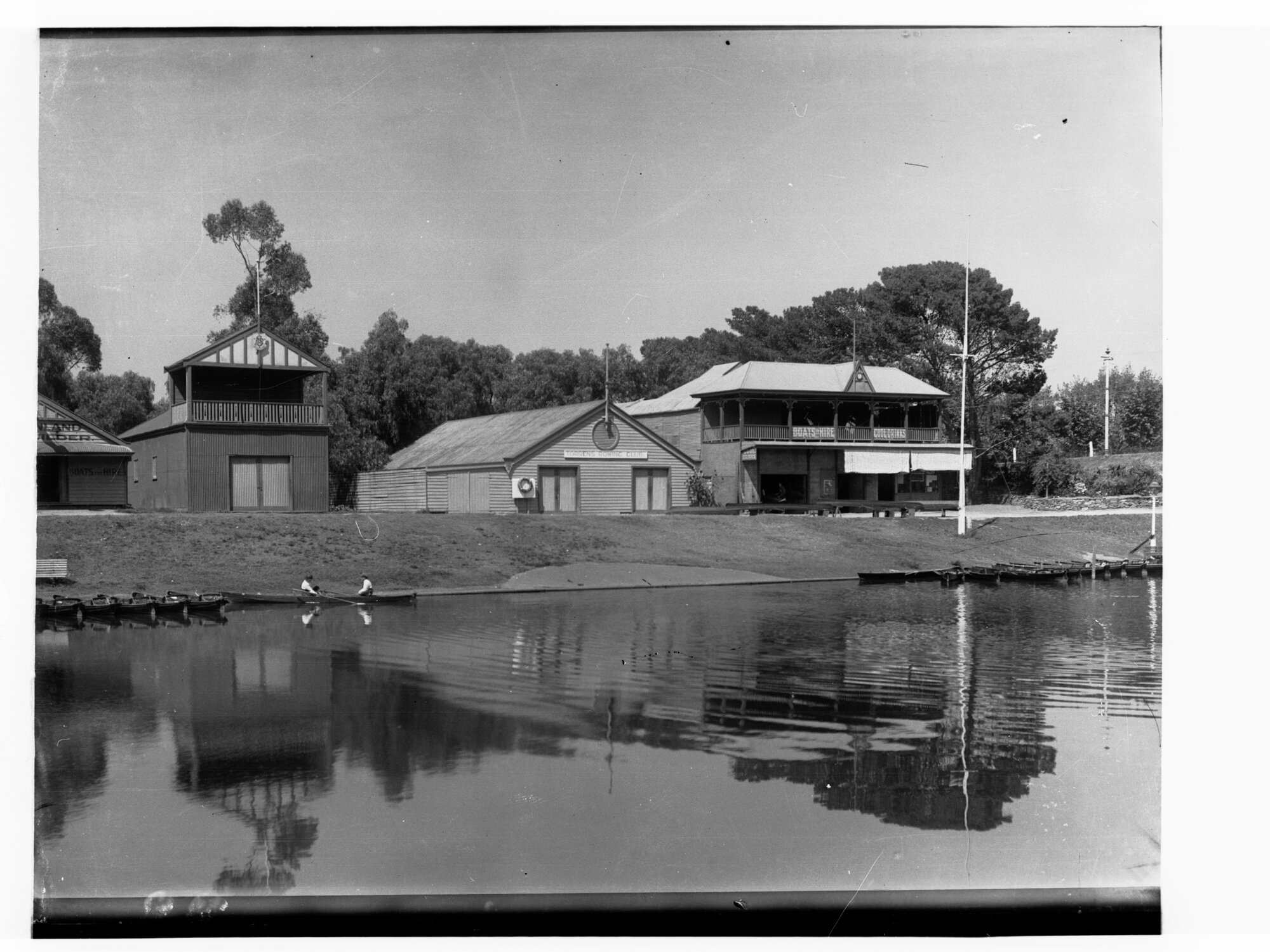 River Torrens, people in row boat