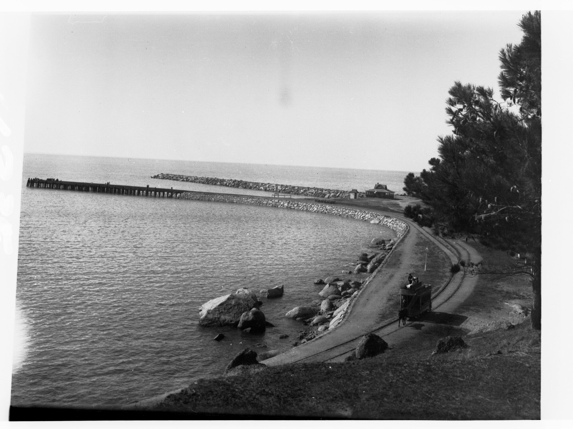 Granite Island showing tram and jetty