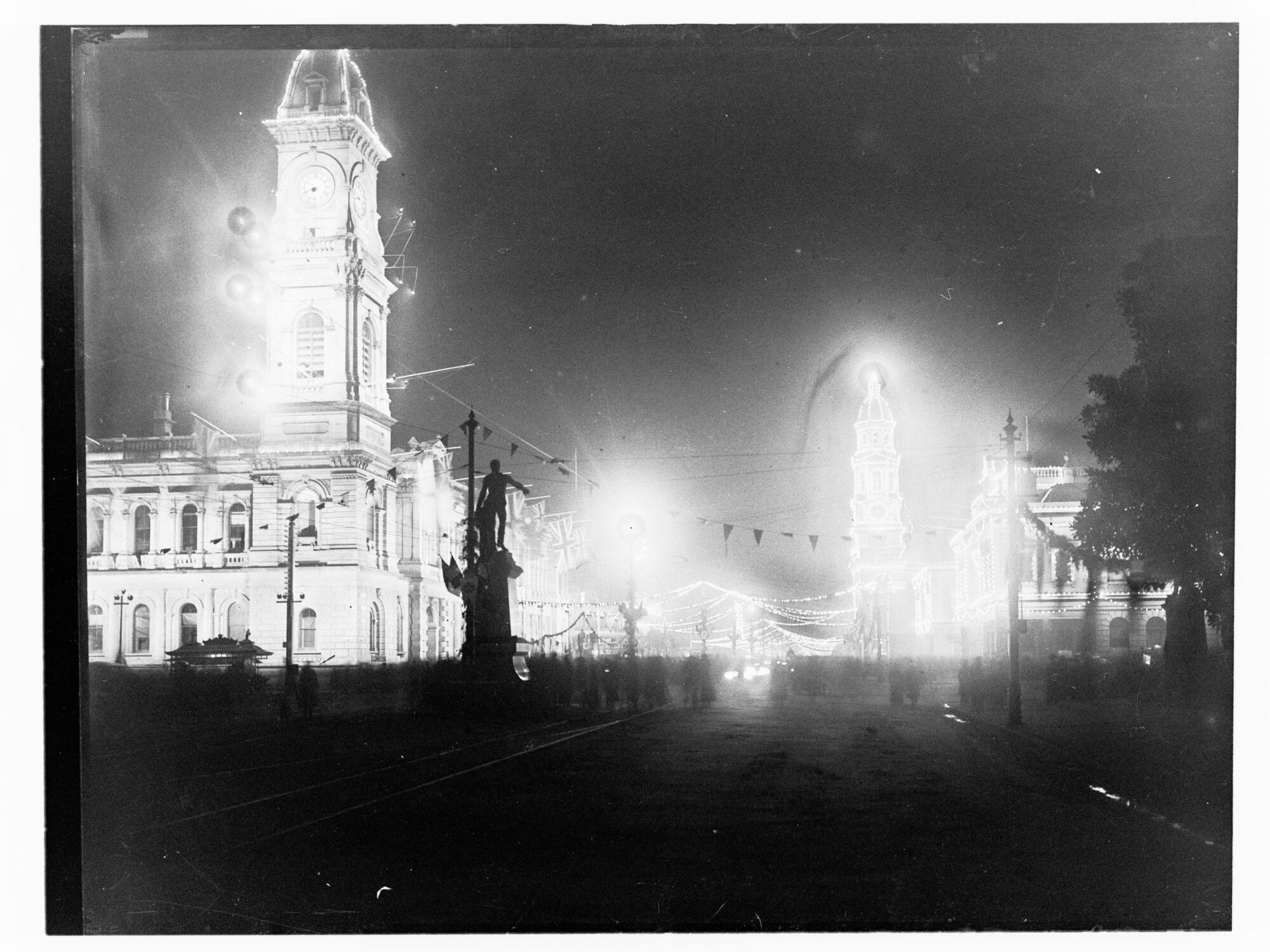 King William Street illuminated for Prince Edward's visit
