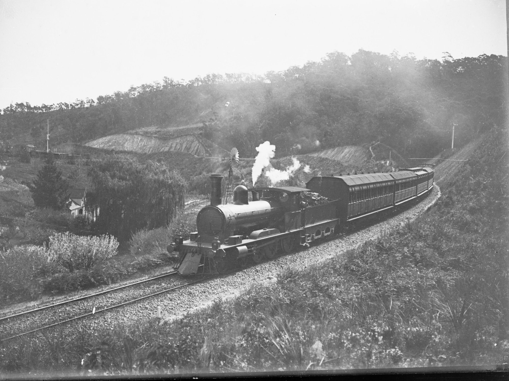 SAR "R" class locomotive near Upper Sturt.  Engine No. 93