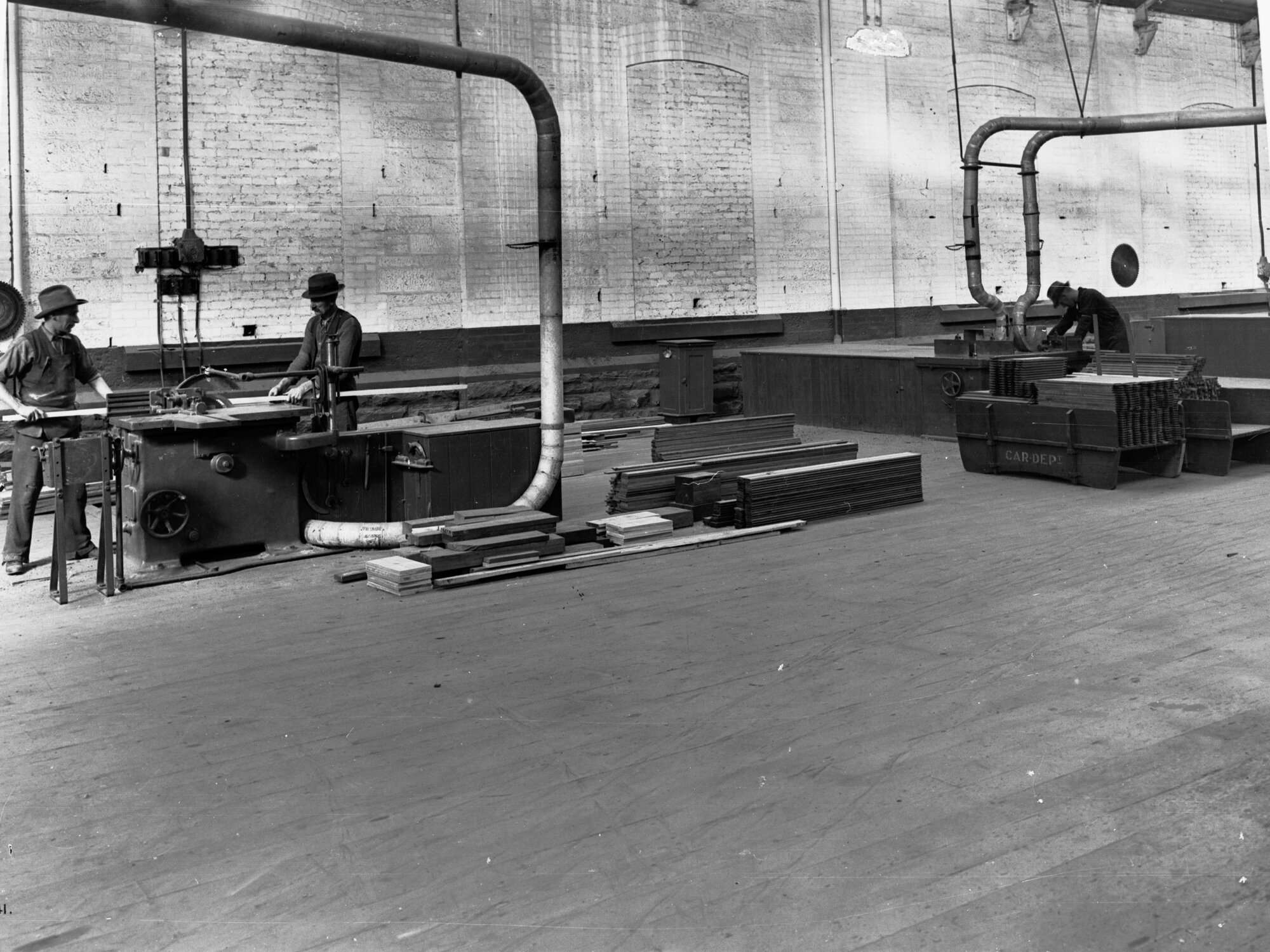 Islington Railways Workshop Man at Planing Machine