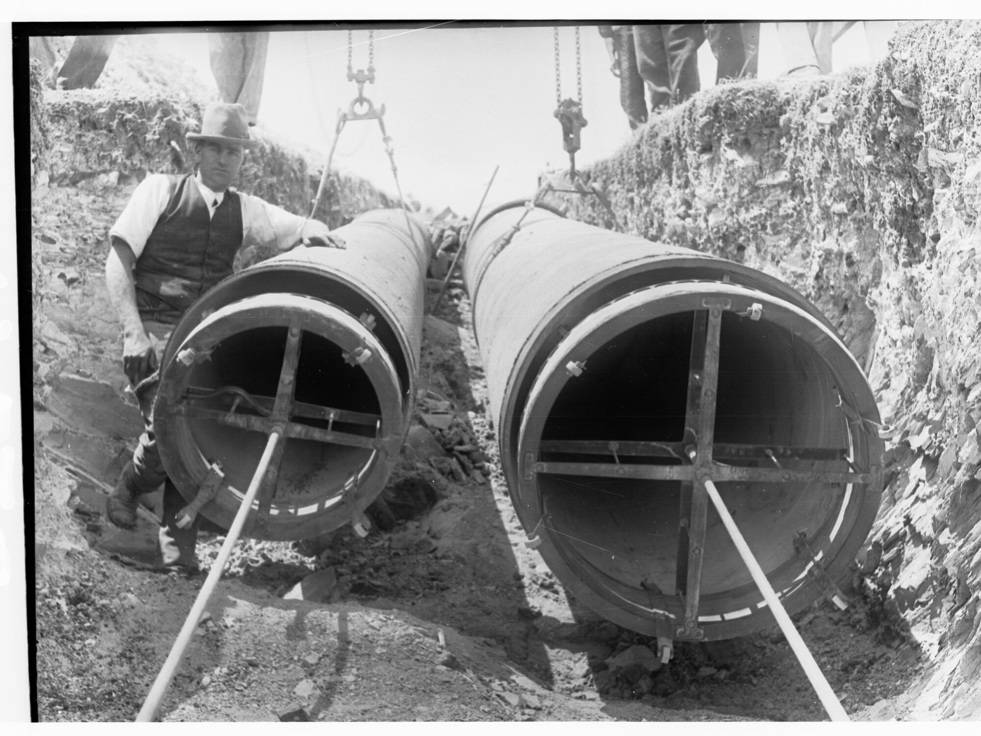 Pipes being laid at Darlington