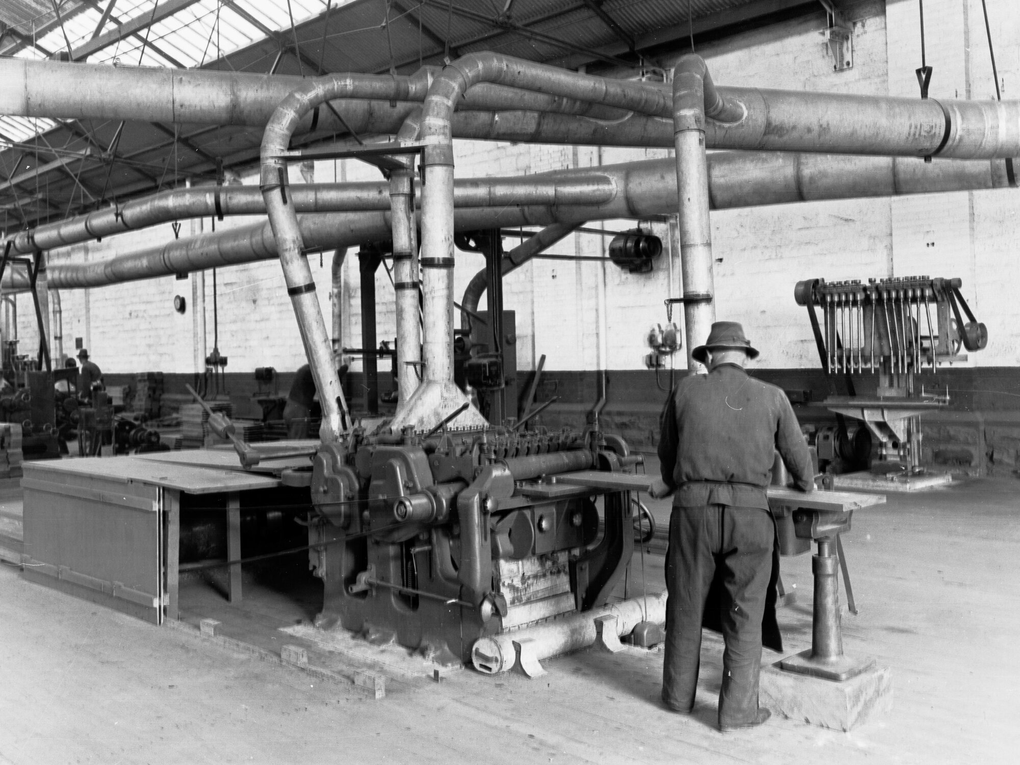 Islington Railways Workshop Man at Planing Machine