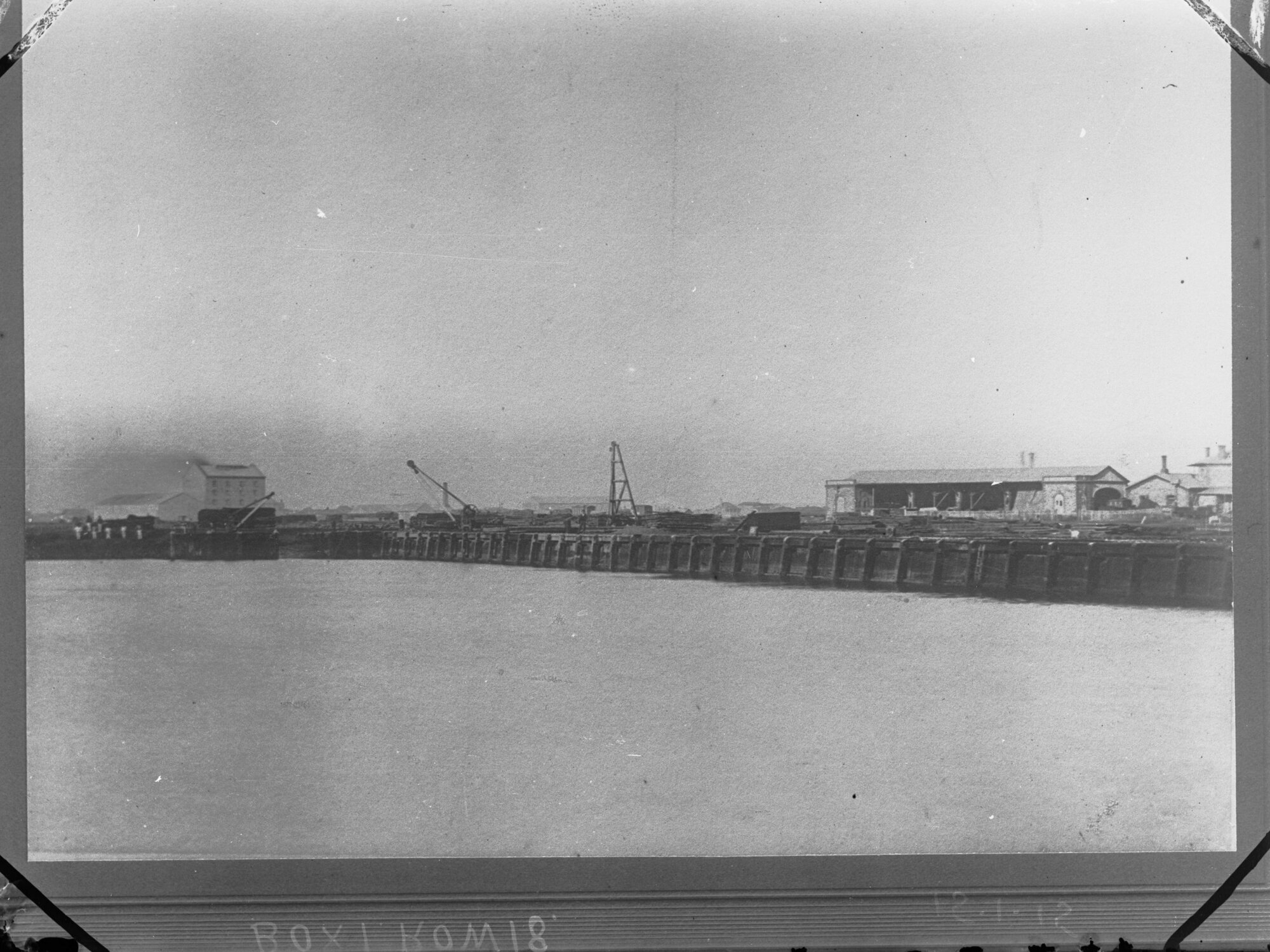 Early buildings at wharf at Port Adelaide, South Australia