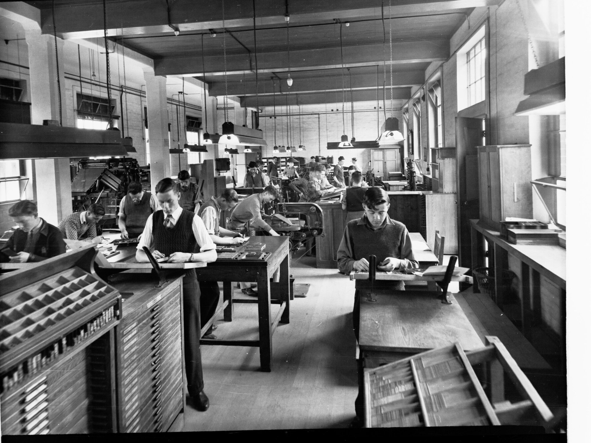 Students at Printers Trade School