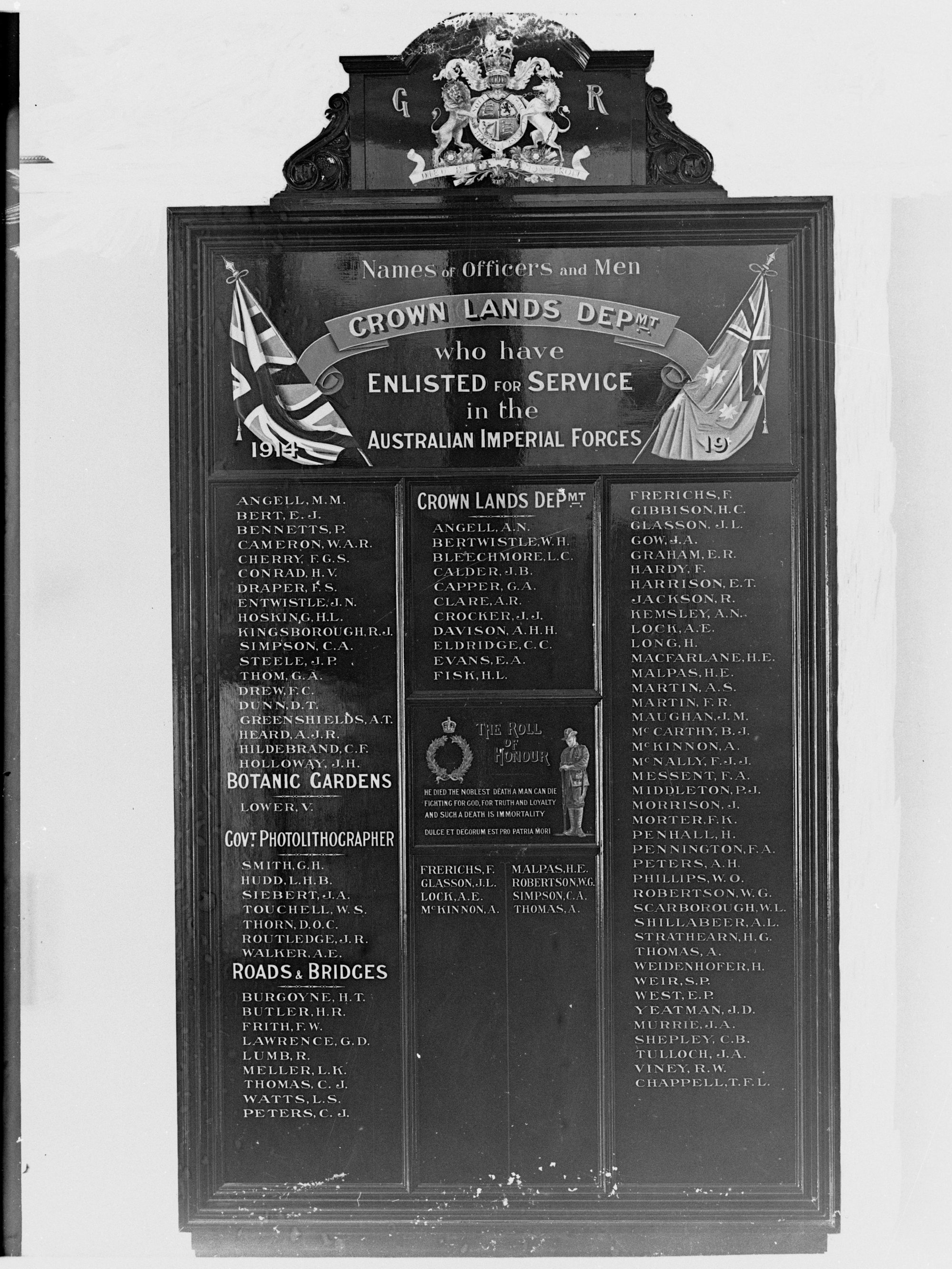 Great War Roll of Honour: SA Crown Lands Department