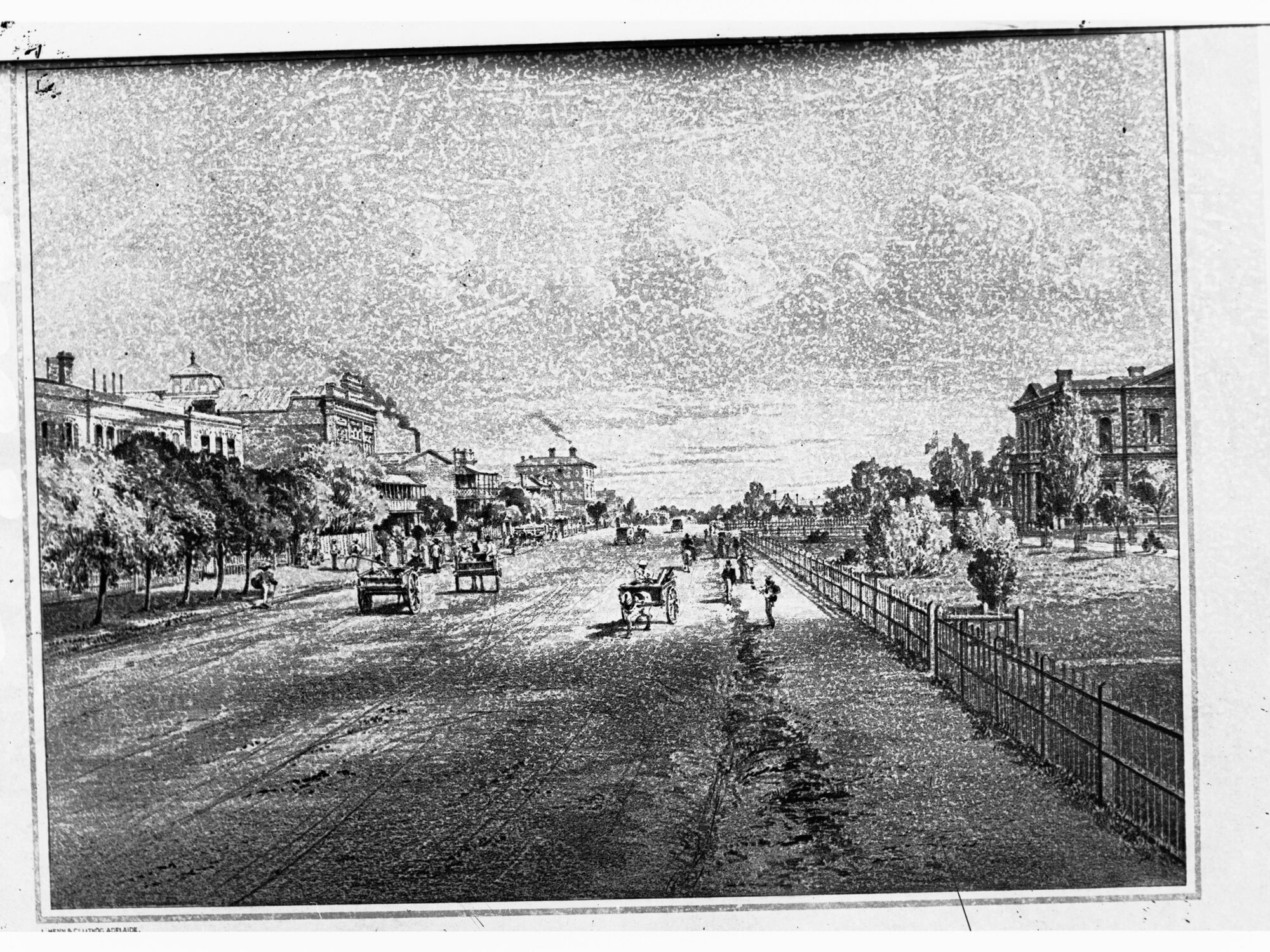 Sketch of North Terrace, Adelaide