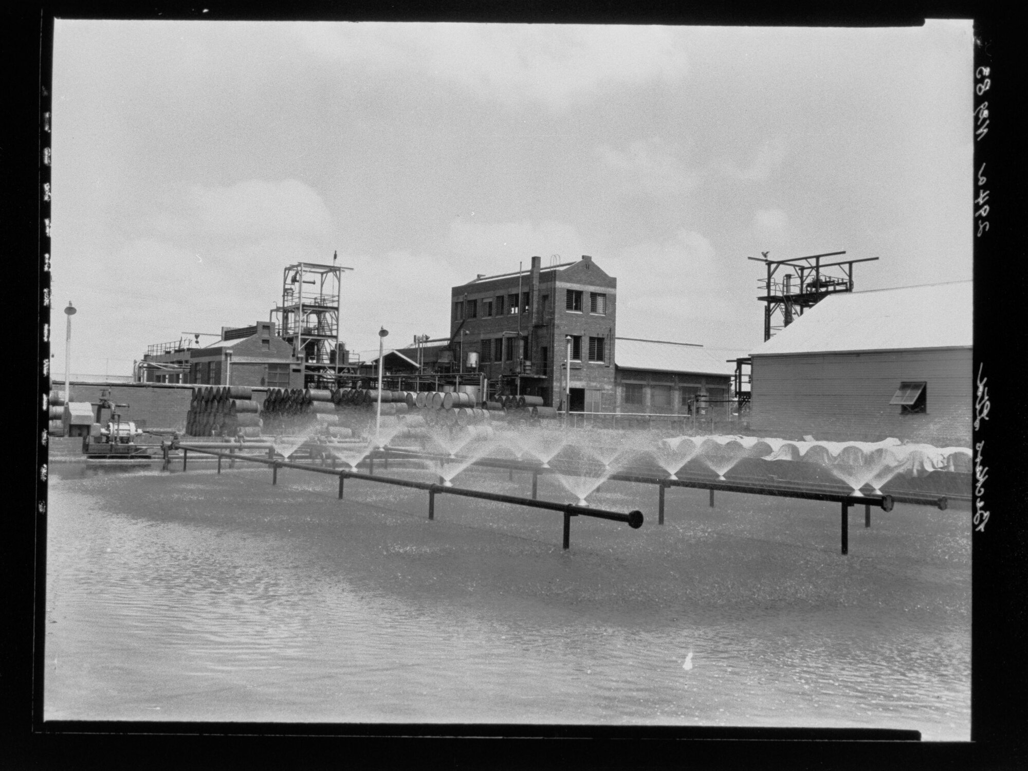 Beckers Ltd - rows of sprinkler systems outside building