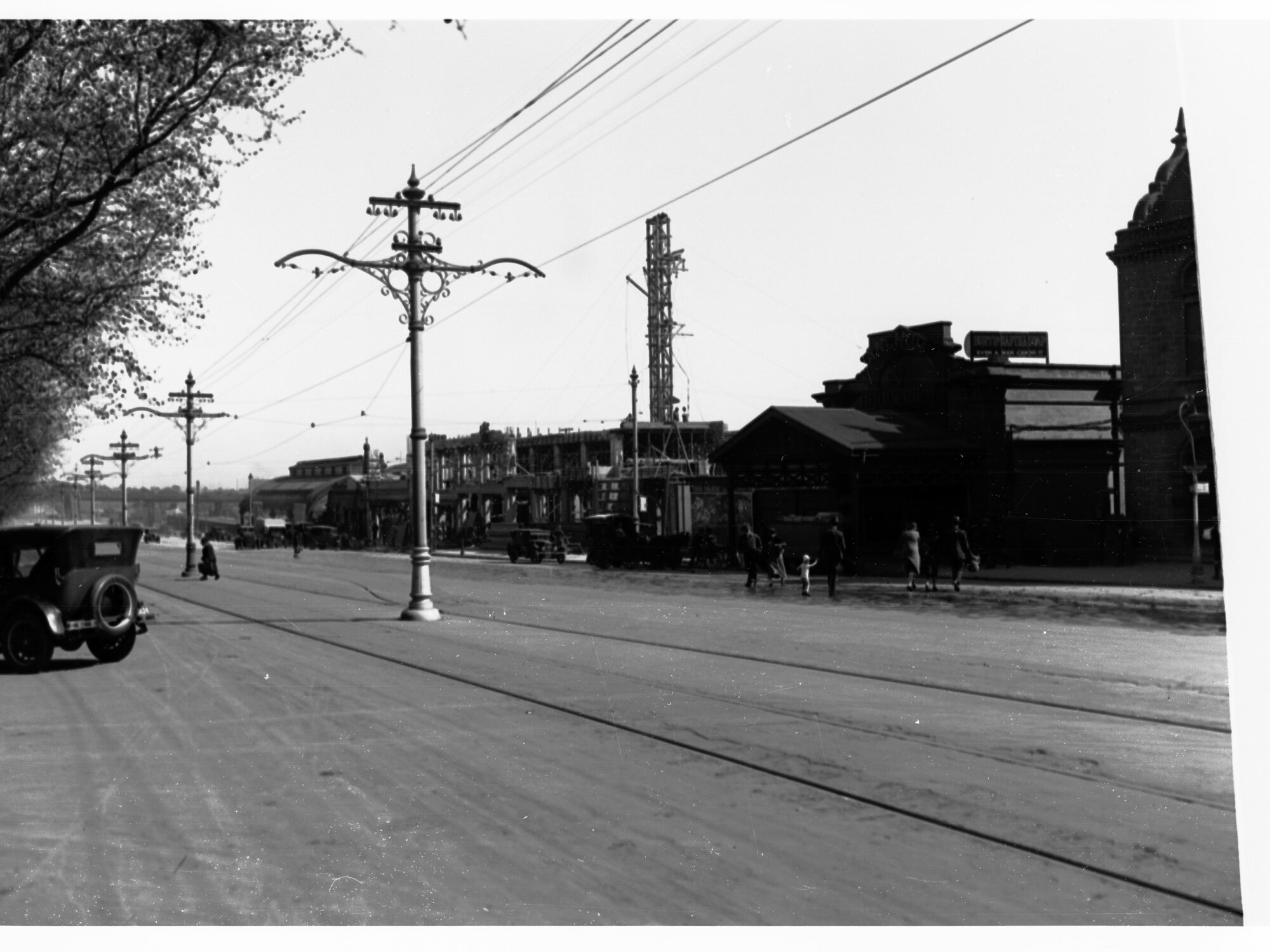 Adelaide Railway Station North Terrace Under Construction and Horse Drawn Carts