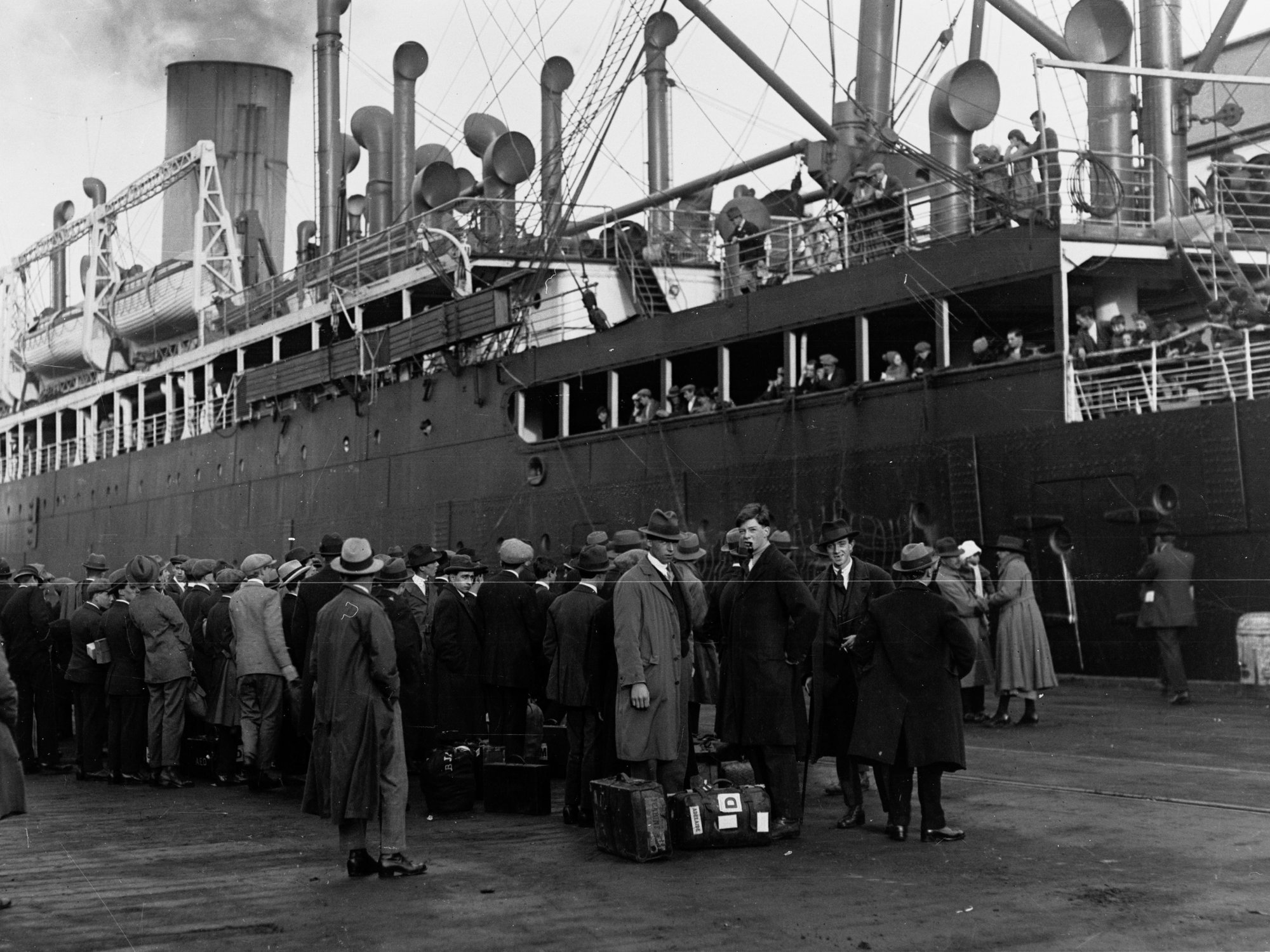 People disembarking ship - Largs Bay