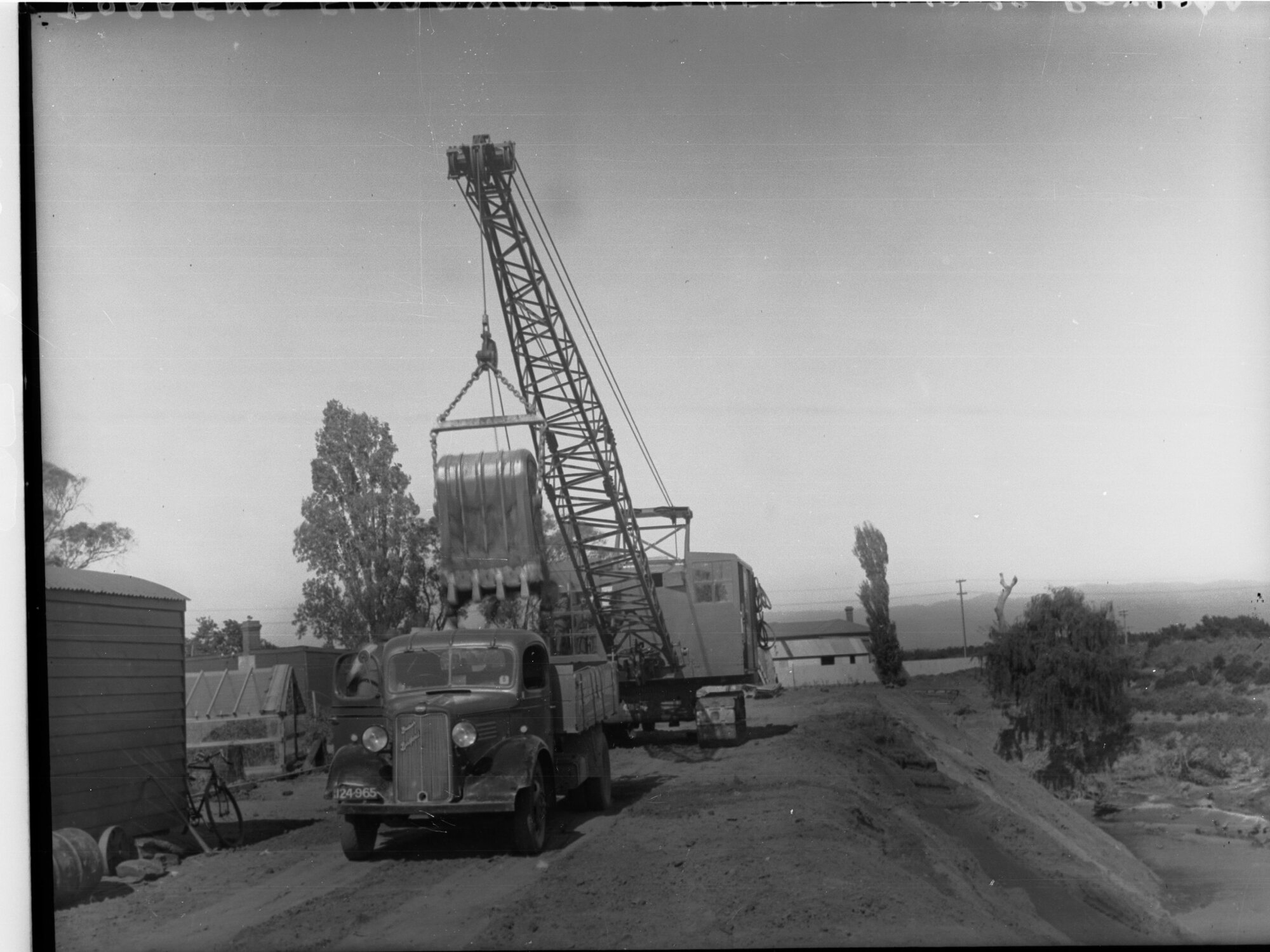 Torrens Floodwater Scheme Showing Excavator and Truck
