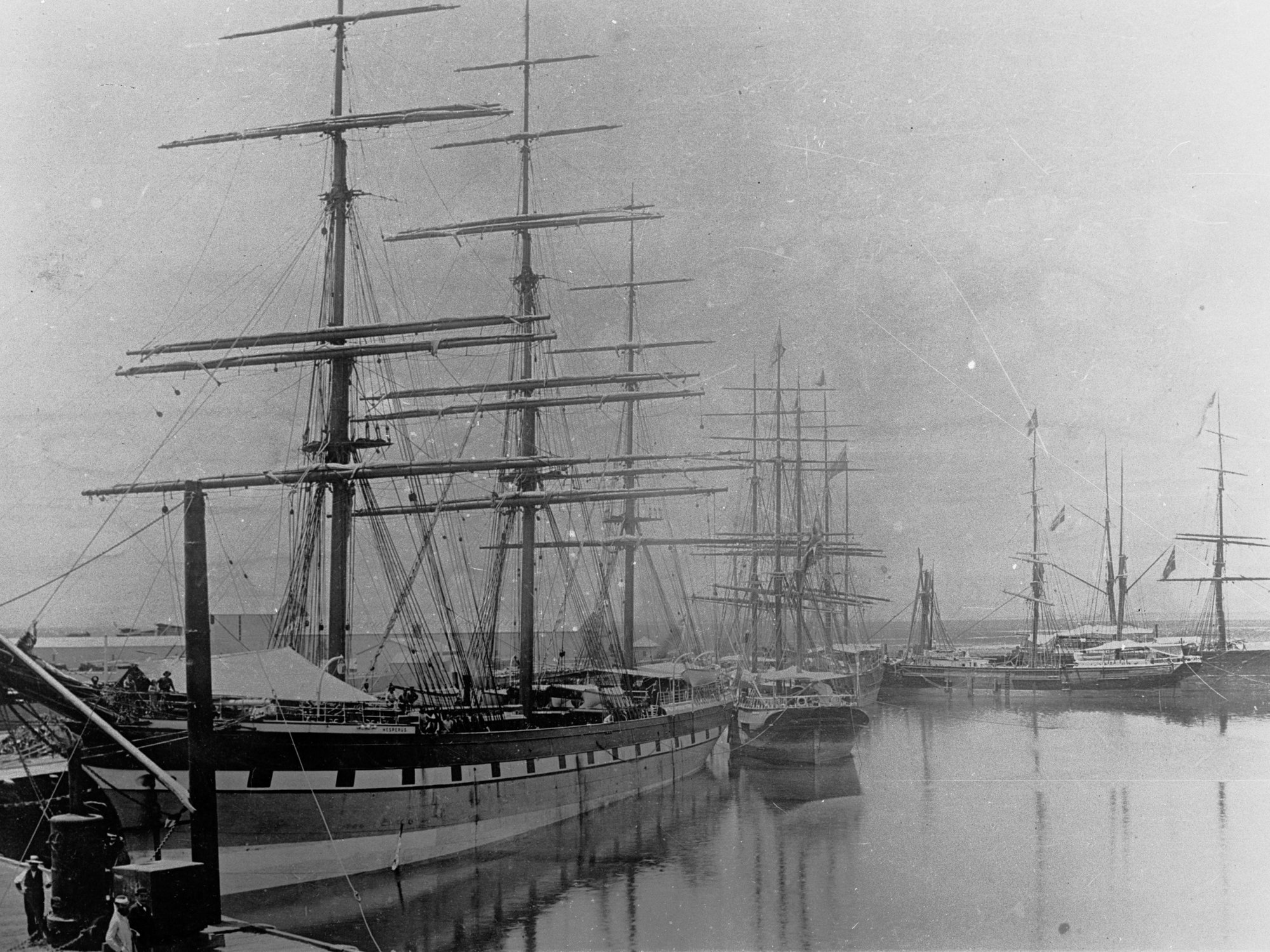 Orient Liner "Hesperus" in Port Adelaide - showing two other ships coming into dock