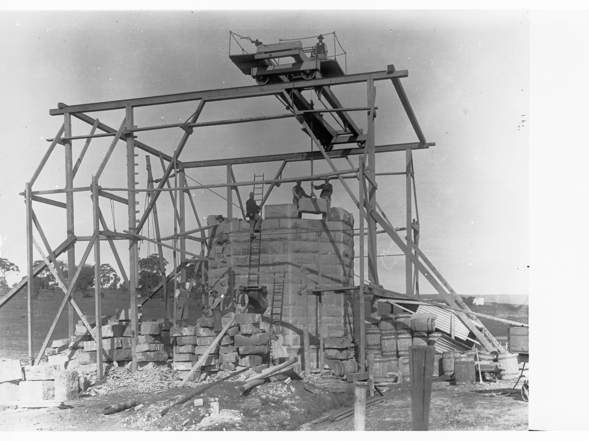 Construction of the tower at Happy Valley Waterworks