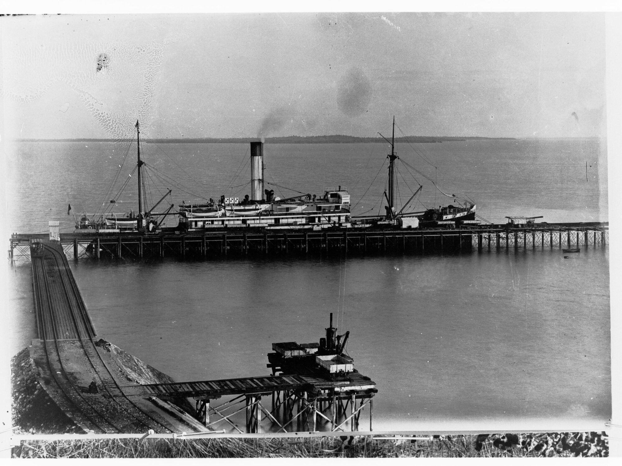 New iron jetty at Port Darwin, Northern Territory - SS "Charon" first ship to berth
