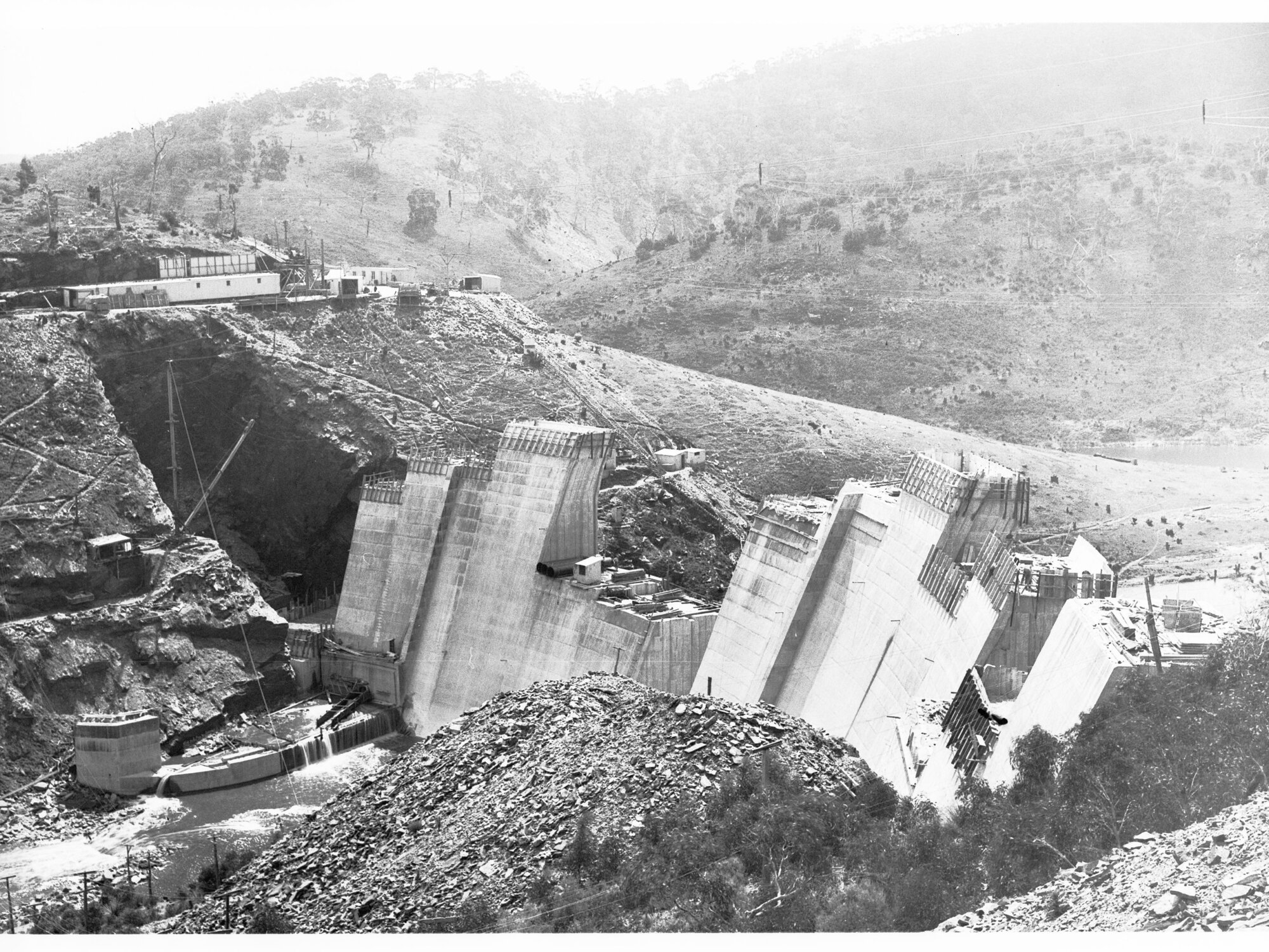 Construction of Mount Bold Reservoir - under construction in 1935