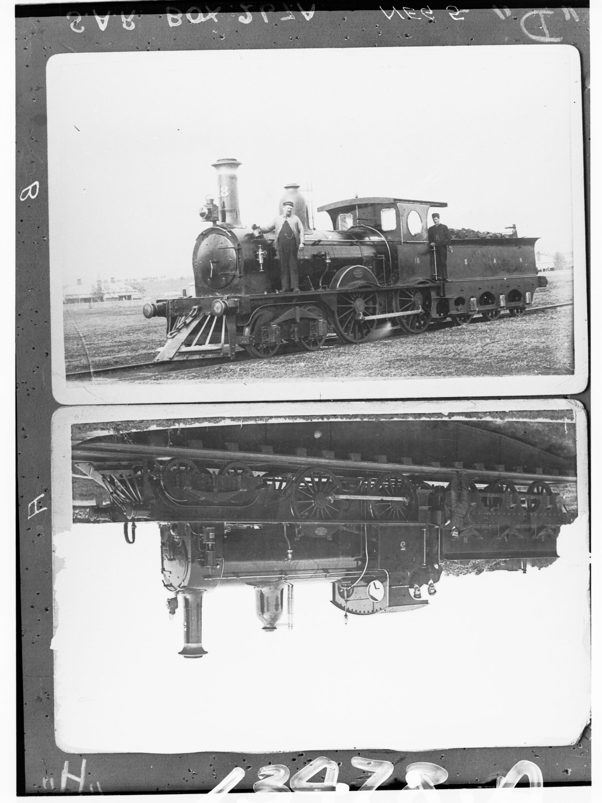 Steam locomotives (two photos on one)