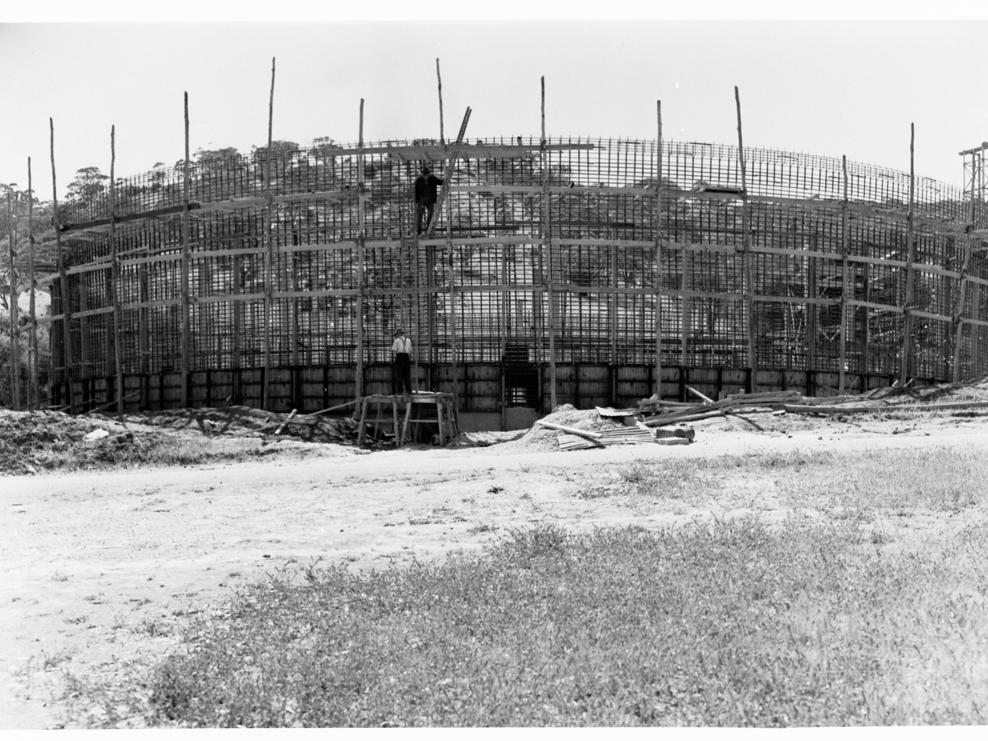 Construction of water tank at Springfield by Engineering and Water Supply Department