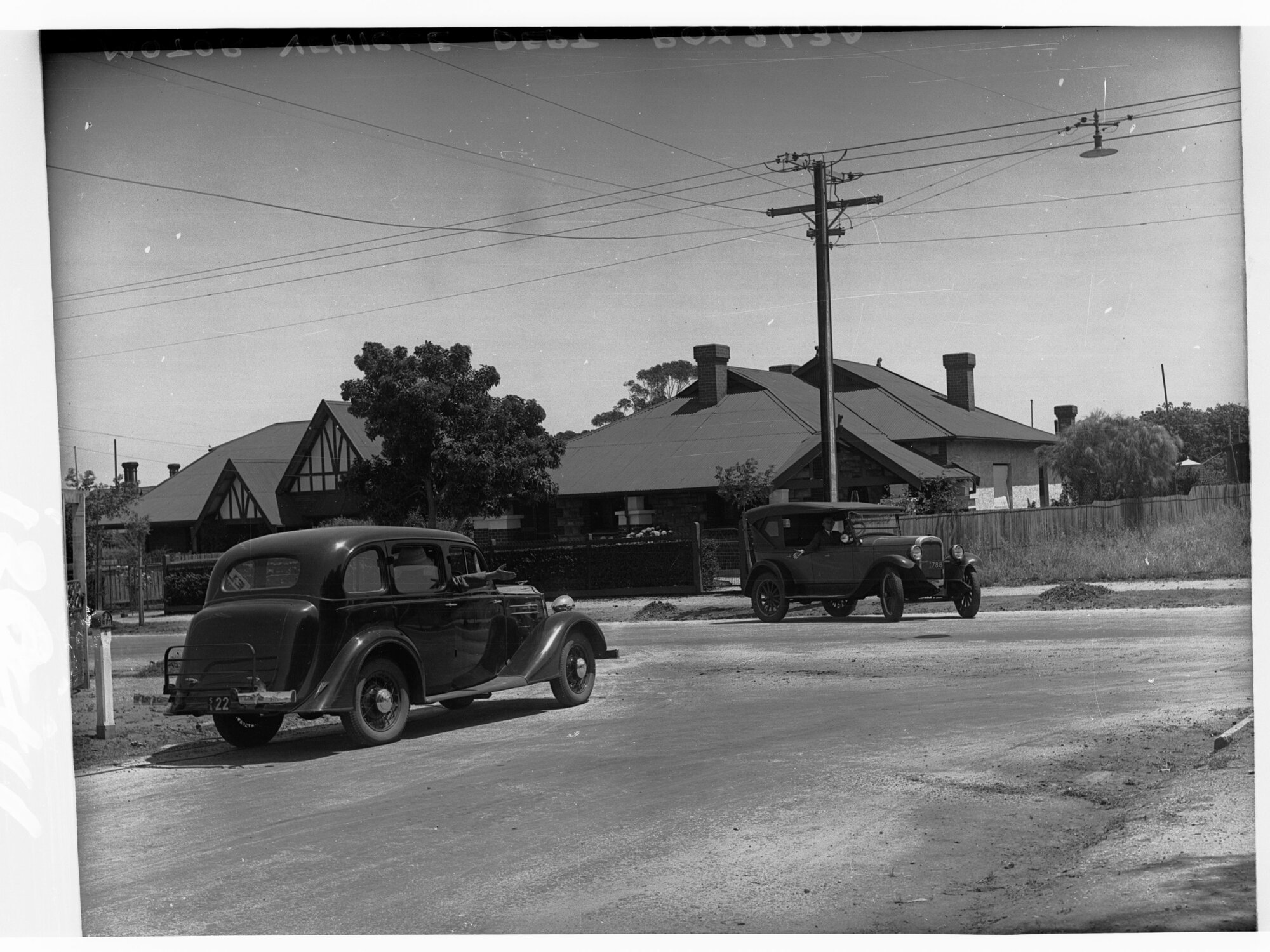 Automobiles at a T. junction