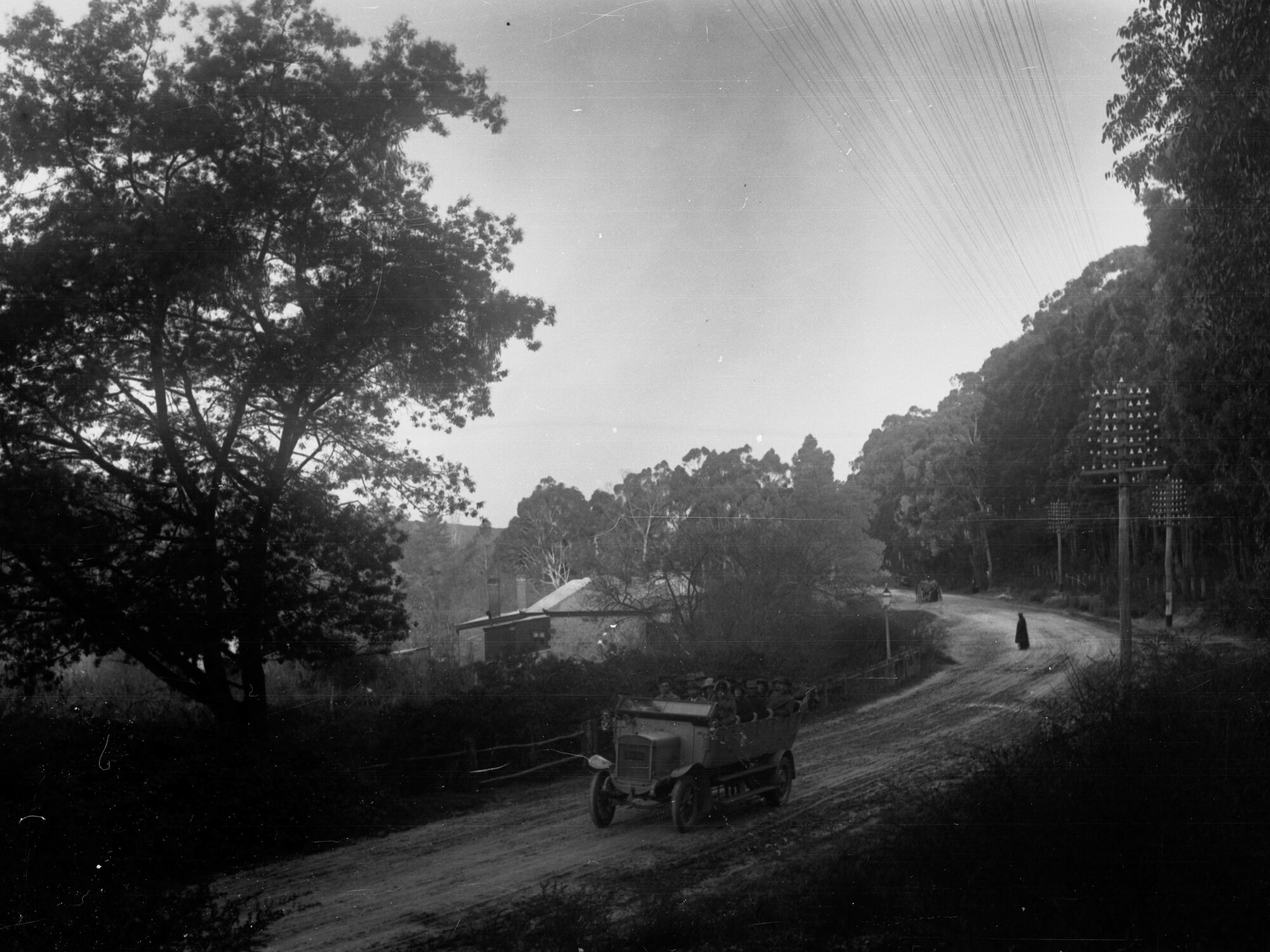 Tourist Bureau Charabanc on Road in Mount Lofty Ranges