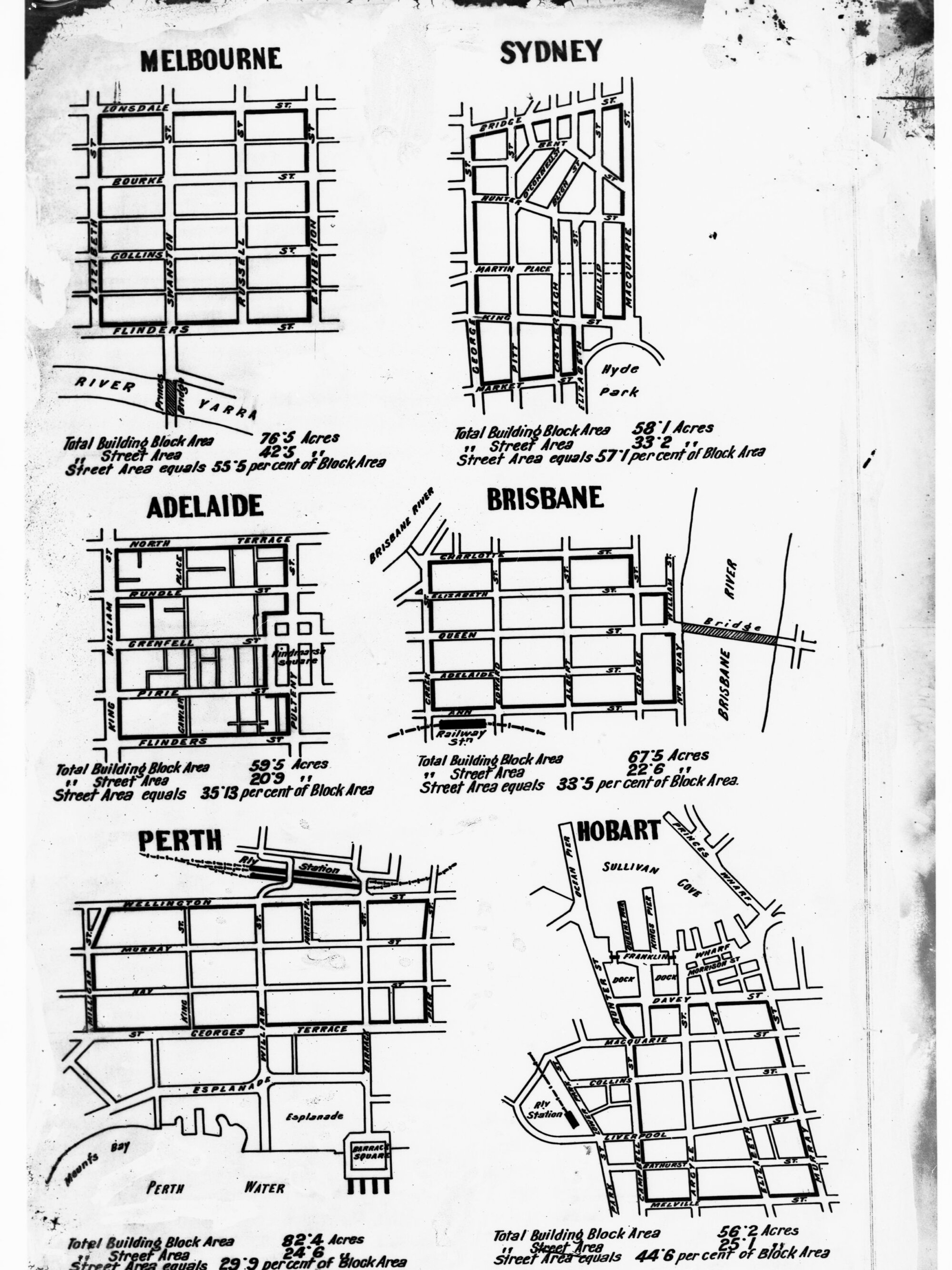 Maps of each Capital City - Melbourne, Sydney, Adelaide, Brisbane, Perth and Hobart