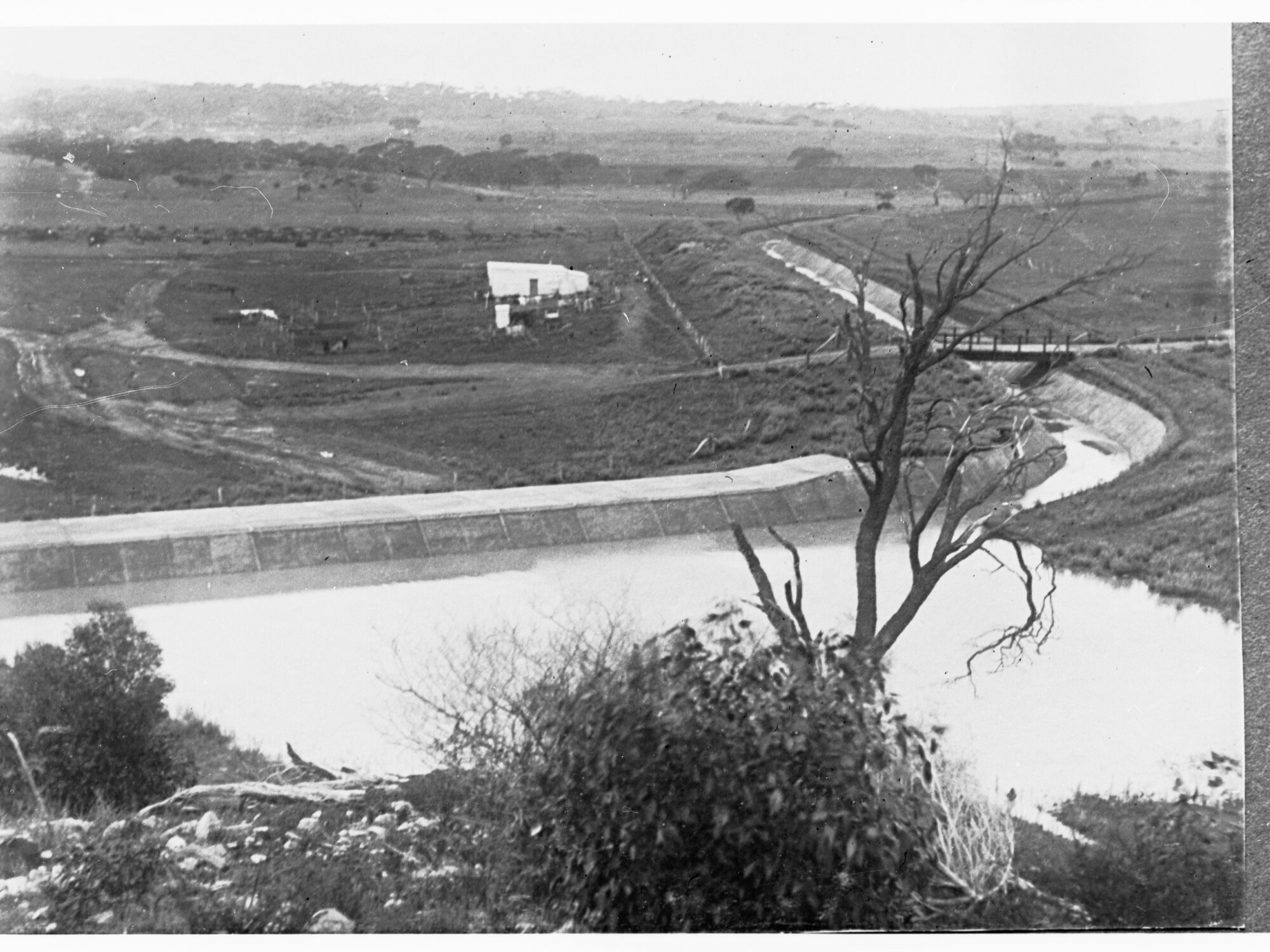 Channel leading to reservoir