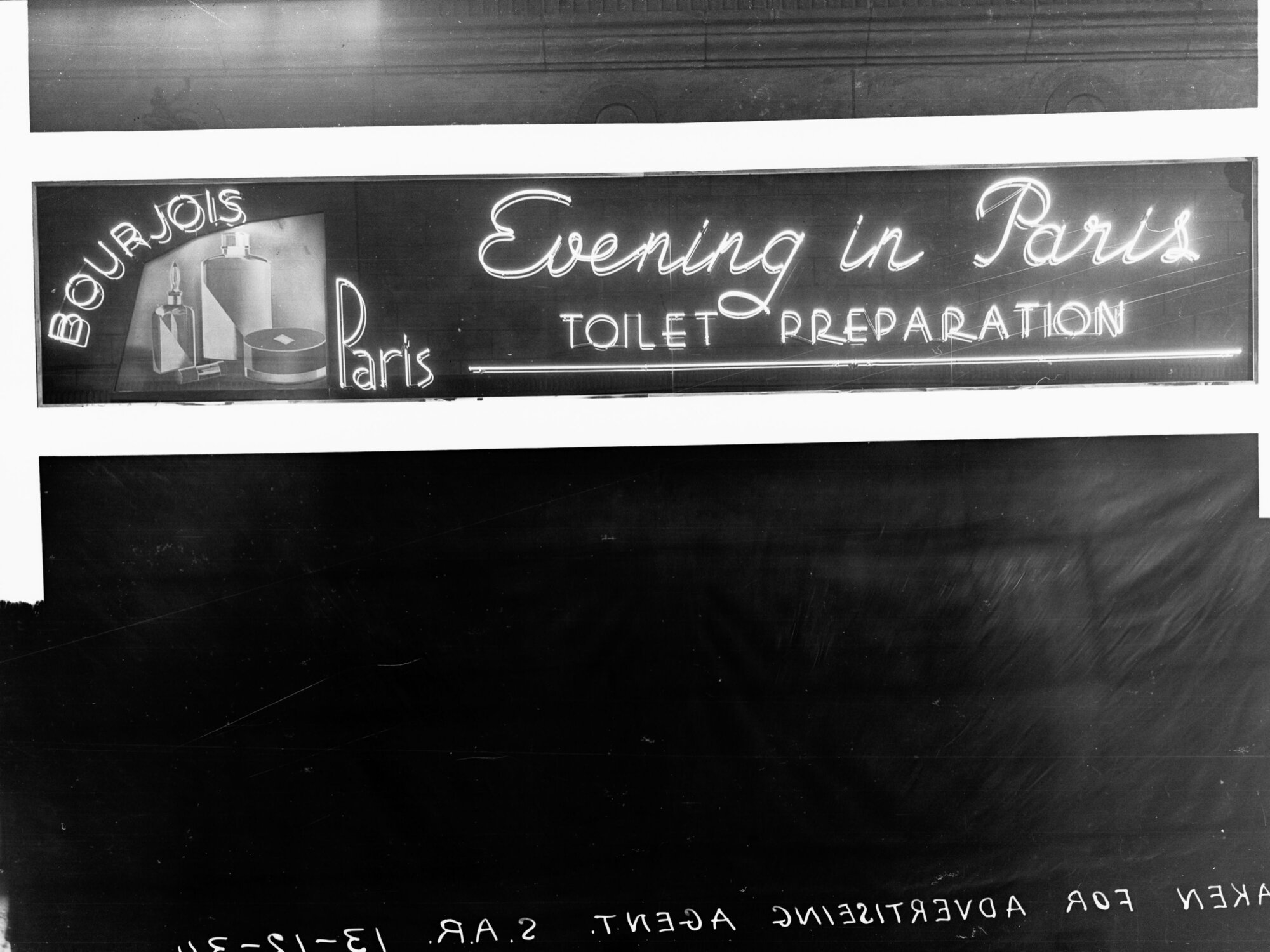 Neon Advertisement for Bourjois Paris Toilet Preparation