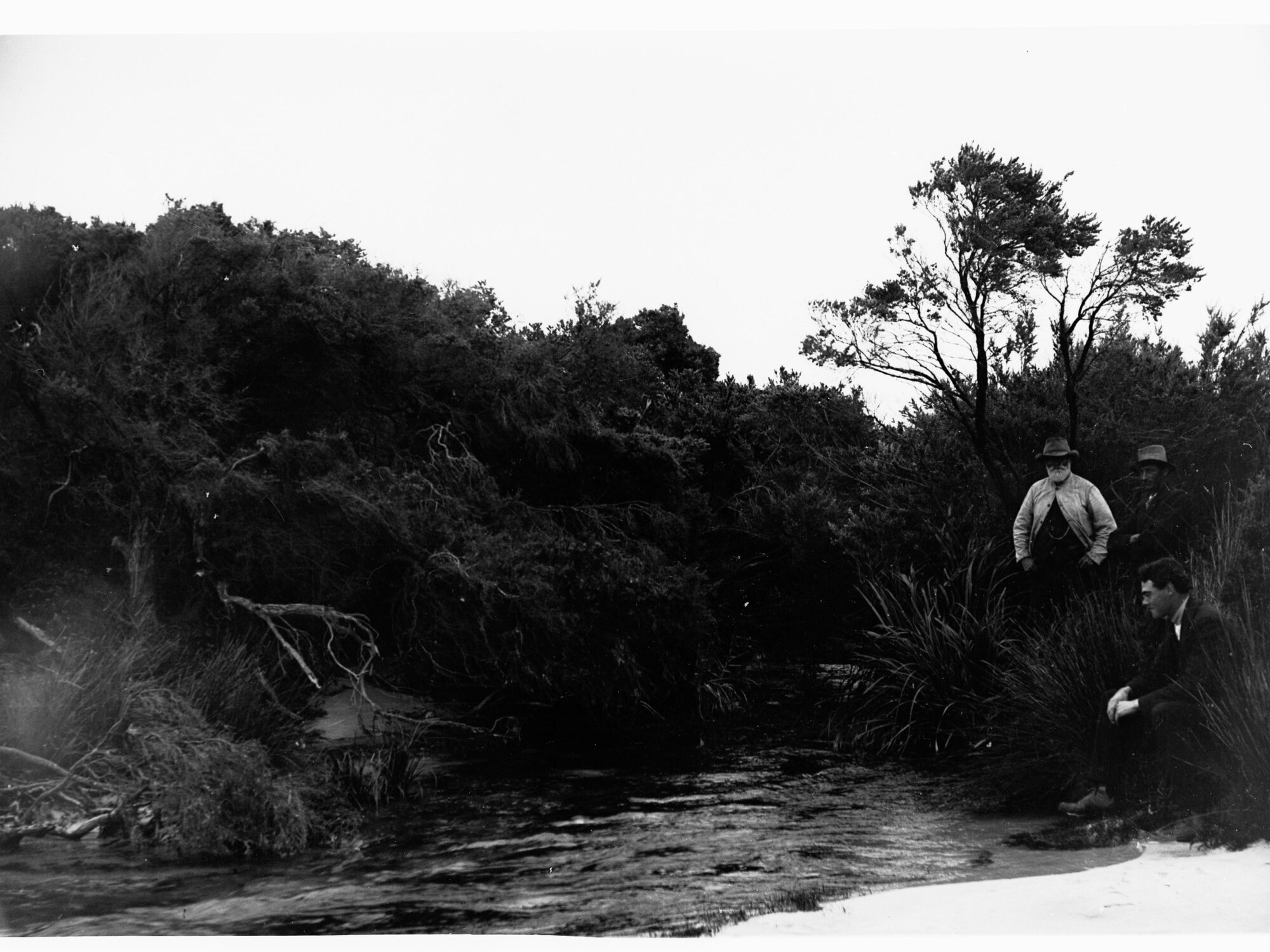 Men next to a spring - near Mount Gambier