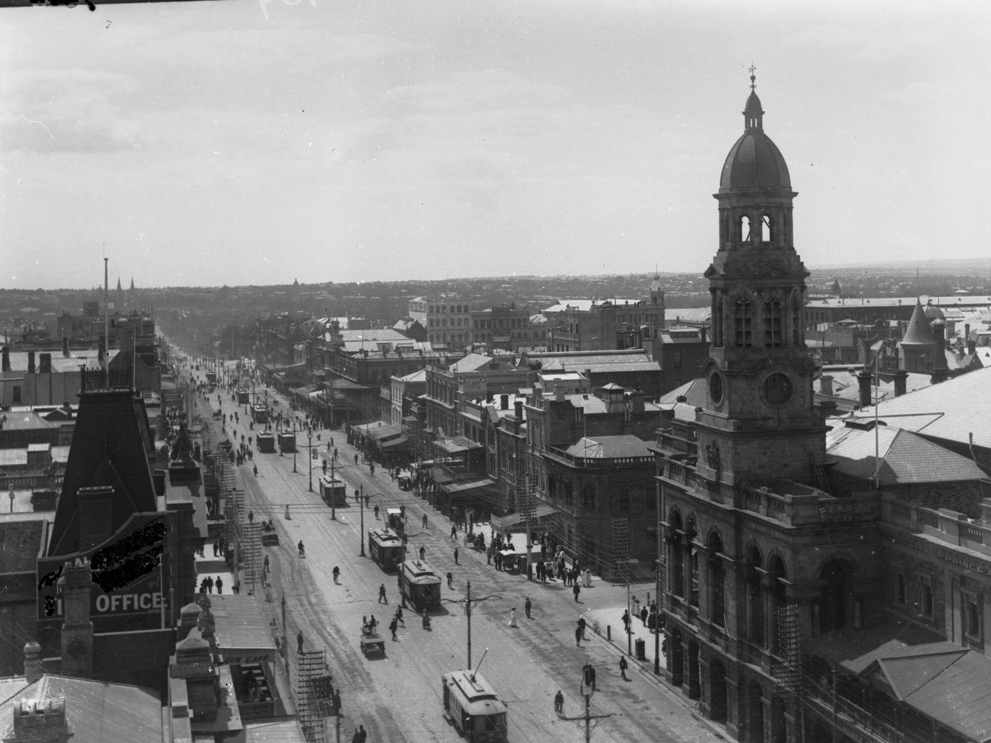 King William Street looking north showing trams