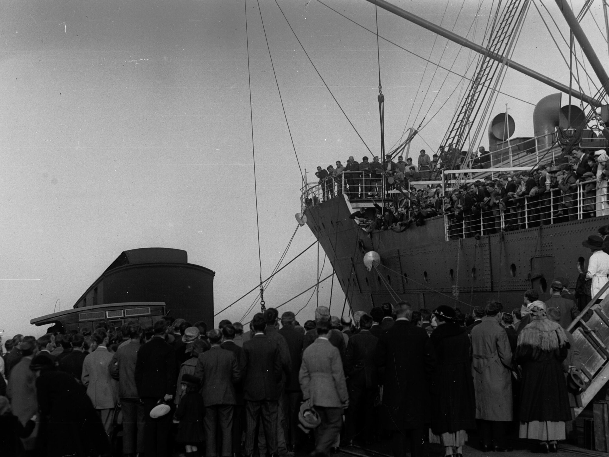 People disembarking ship - Largs Bay
