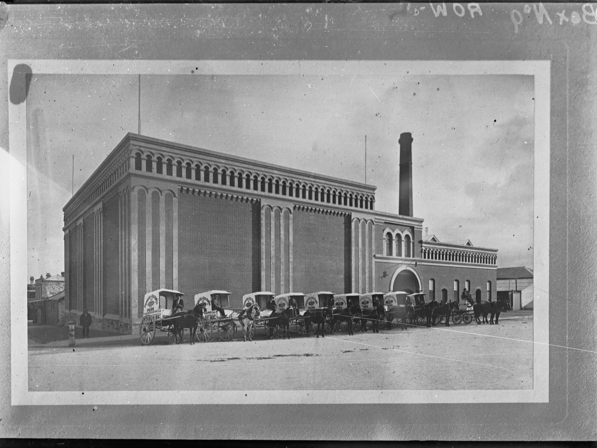 Ice Carts outside Ice Works - Export Deptartment, Morphett Street.