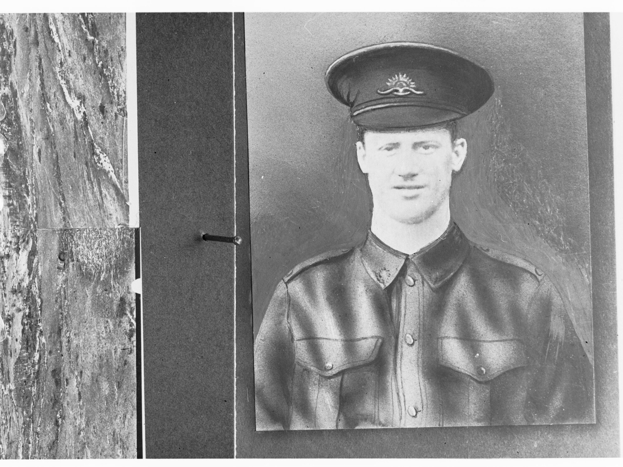 Portrait of young man in military uniform - unidentified