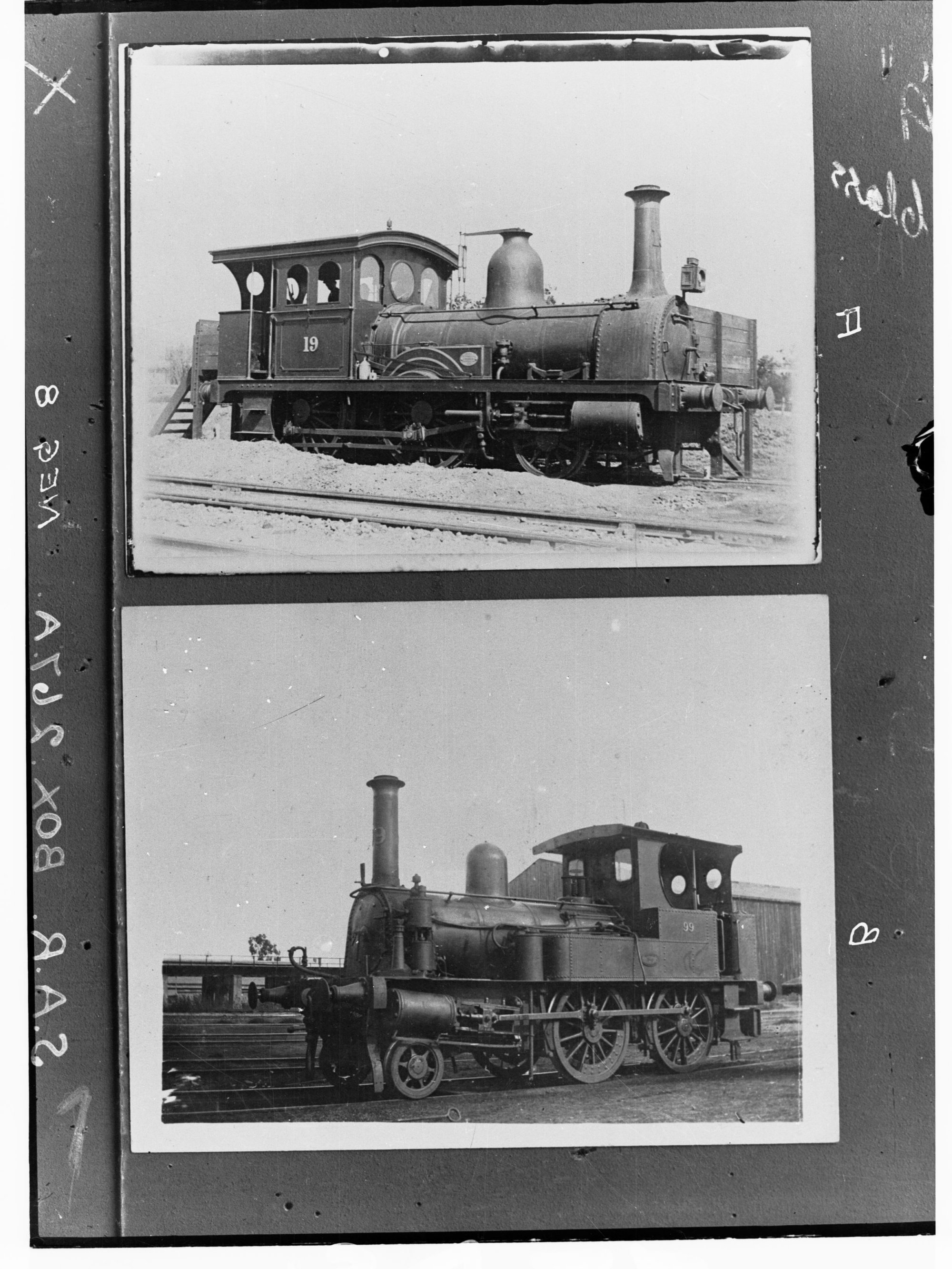 Steam locomotives (two photos on one)
