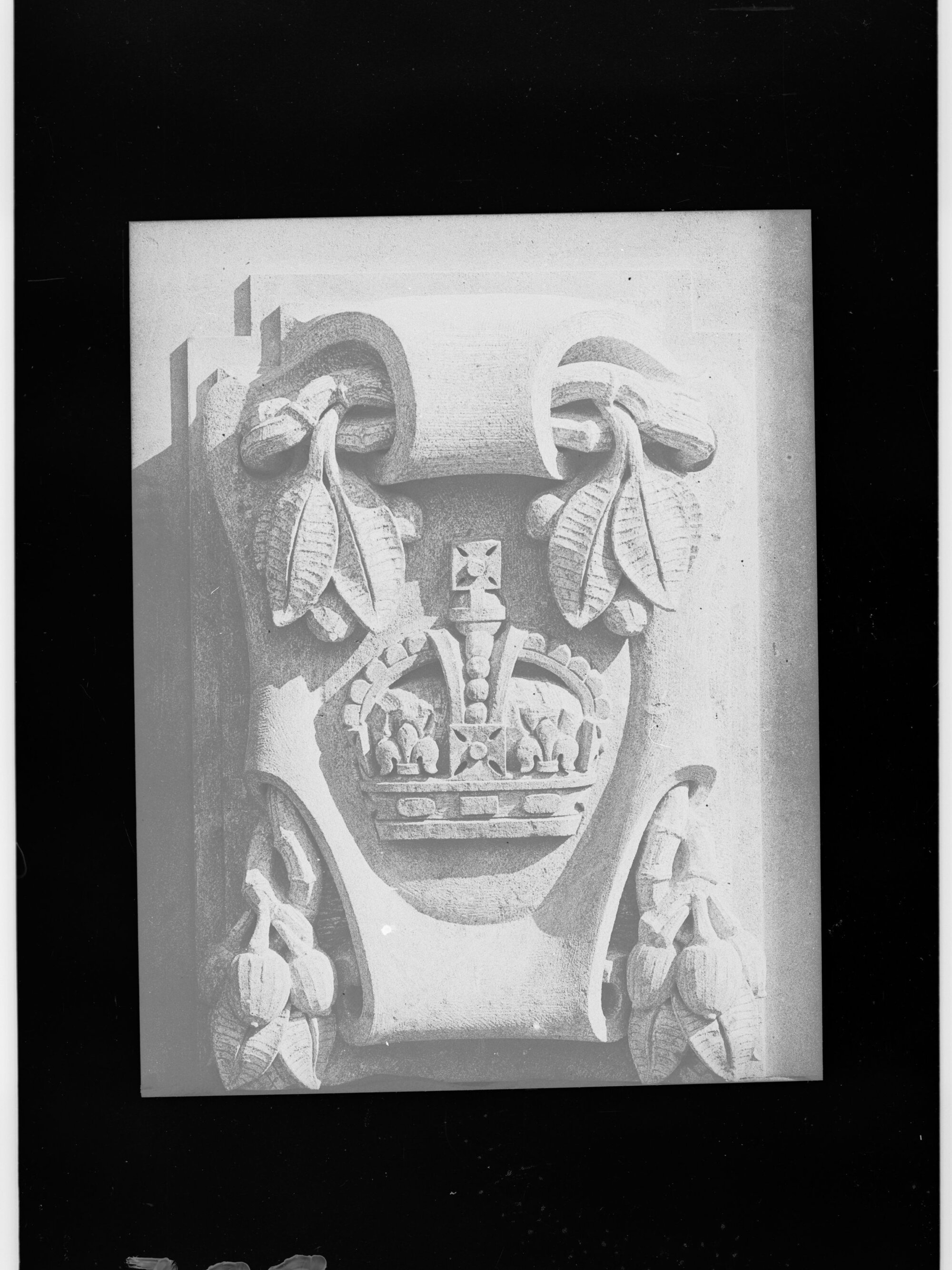 Carved stone panel for the Education Building